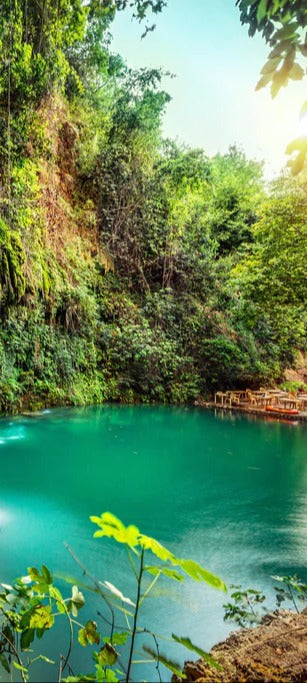 Duschrückwand - Kaskade mit klarem Bach im Libanon