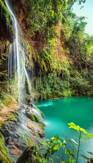 Duschrückwand - Kaskade mit klarem Bach im Libanon
