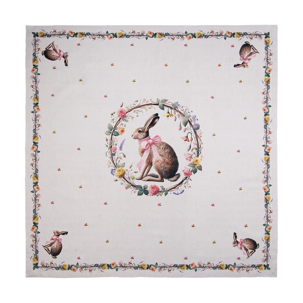 Tischdecke 100x100 cm Beige Baumwolle