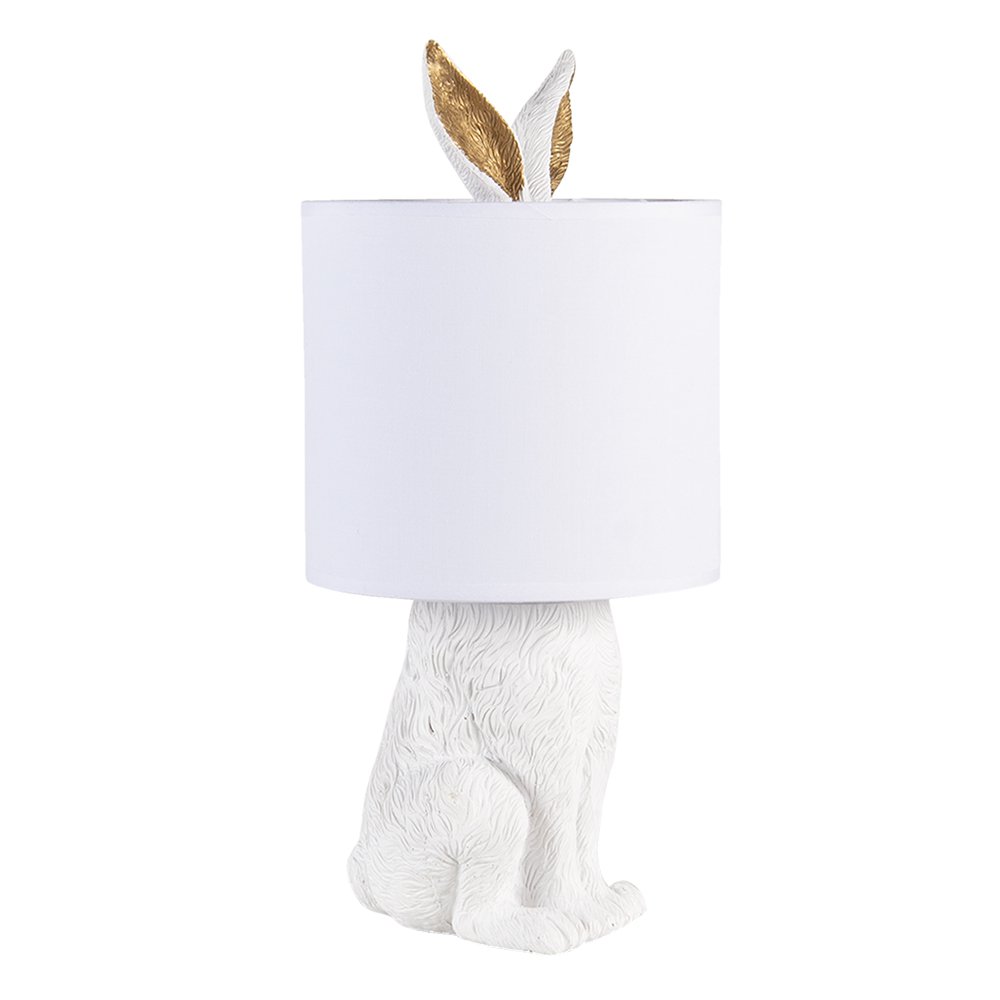 Tischlampe Kaninchen Ø 20x45 cm weiße Polyresin -Schreibtischlampe