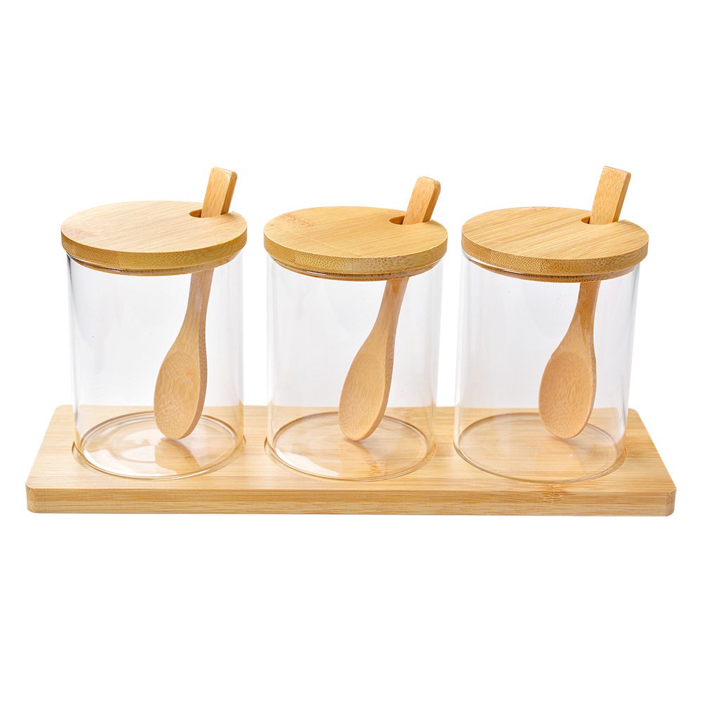 Vorratsglas 3er Set Ø 8x10 cm Transparentes Glas