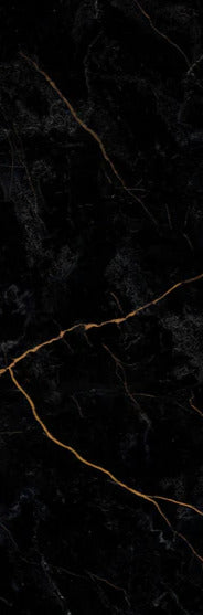 Duschrückwand - Schwarzer Marmor mit dünnen goldenen Adern