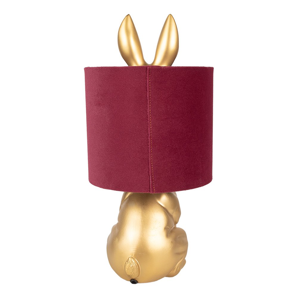 Tischleuchte Rabbit Ø 20x42 cm Goldfarbener roter Kunststoff