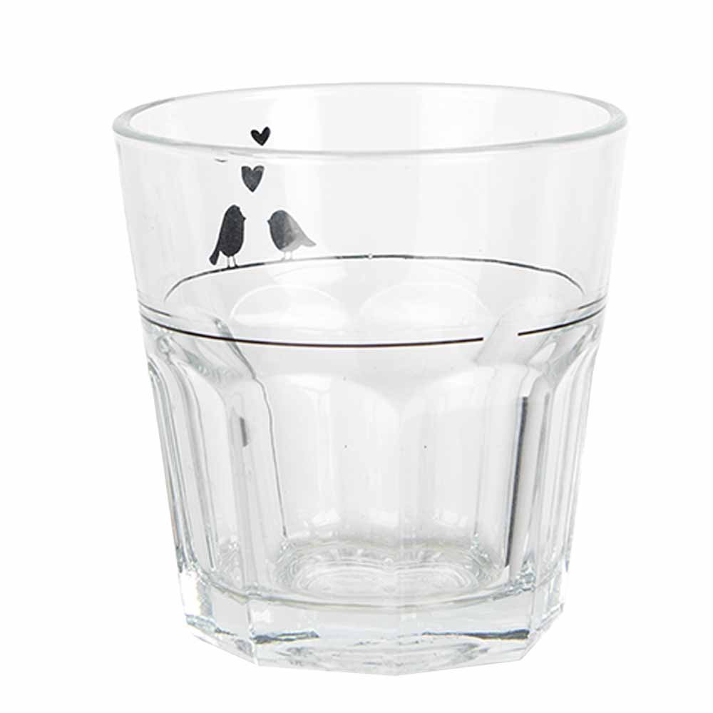 Wasserglas 200 ml, transparenter Glasvogel-Trinkbecher