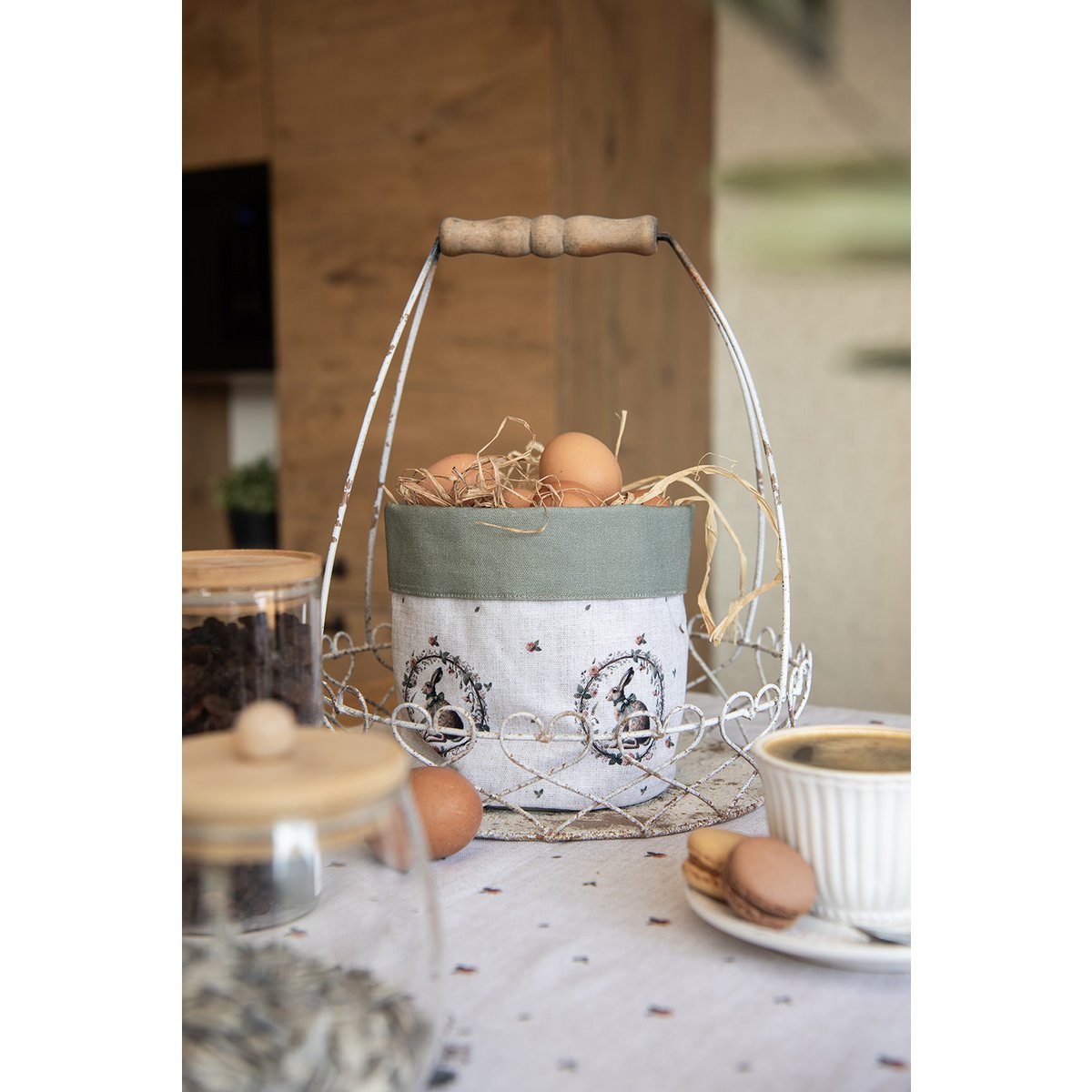 Ofenhandschuh 18x30 cm Beige Baumwolle