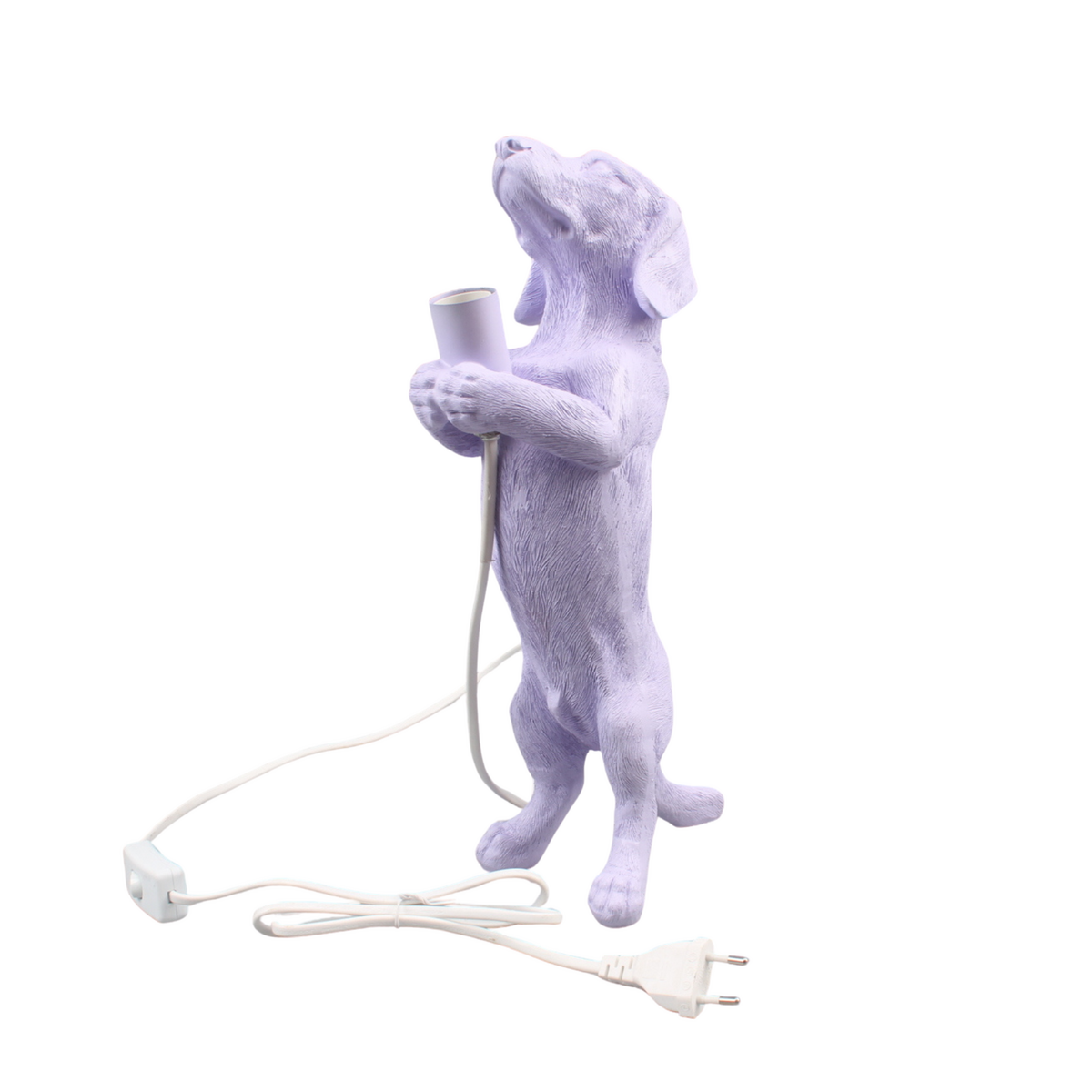 Tischlampe - Dackel - Polyresin - E14 - Lila - 10x15x38cm