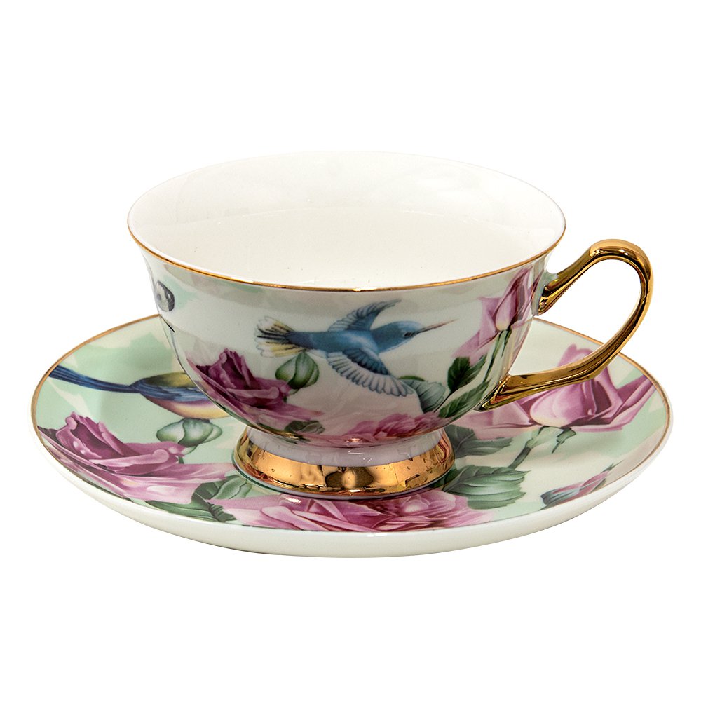 Tasse und Untertasse 12x10x6 cm / Ø 15x2 cm / 200 ml
