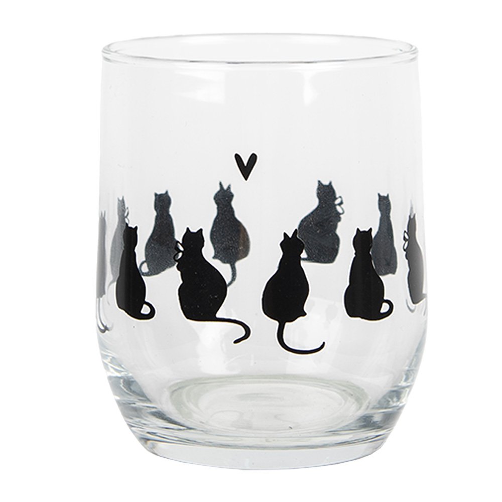 Wasserglas 300 ml, Katzentrinkbecher aus transparentem Glas
