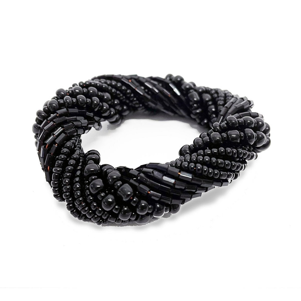 The Beaded Serviettenring - Schwarz - 4er-Set