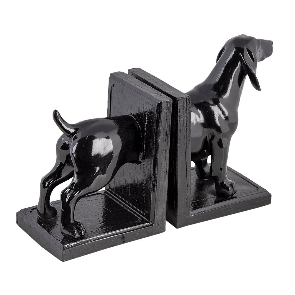 BookRests Set von 2 Hund 25x9x15 cm schwarze Polyresin -Buchhalter