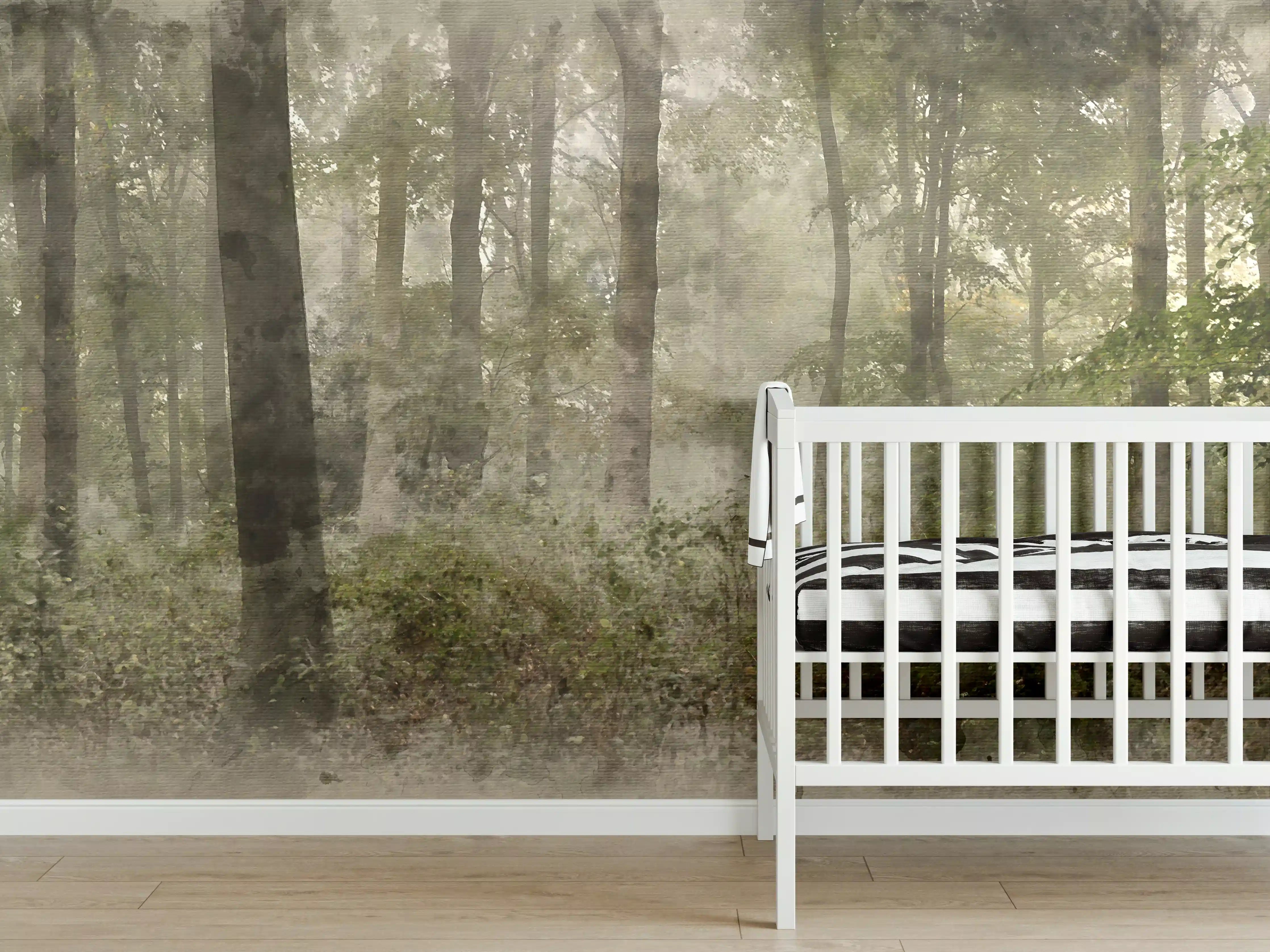 Babyzimmer Wandgestaltung -  Digitale Aquarellmalerei - von Wendo