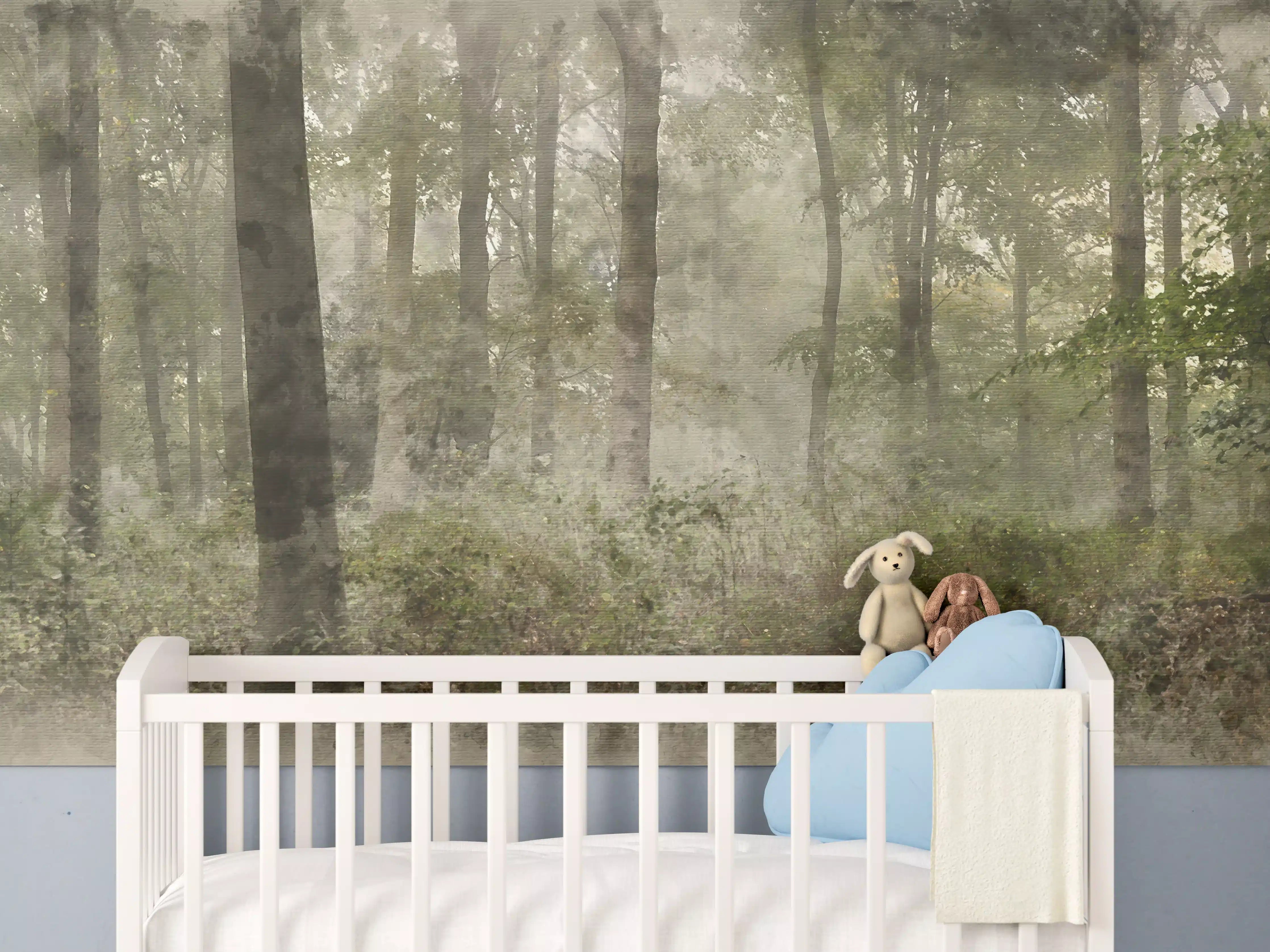 Babyzimmer Wandgestaltung -  Digitale Aquarellmalerei - von Wendo