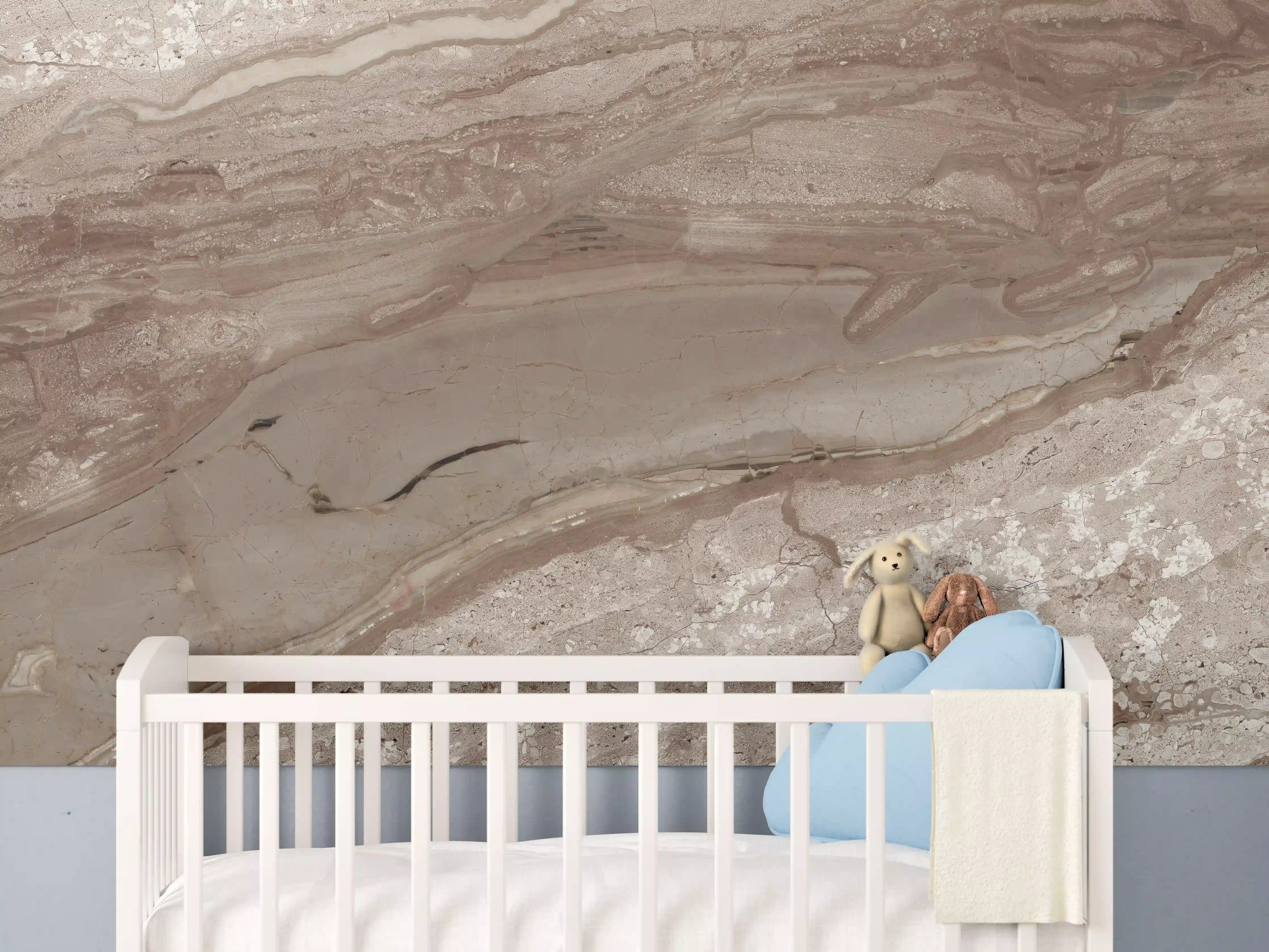 Babyzimmer Wandgestaltung -  Dunkler Diana royal Marmor