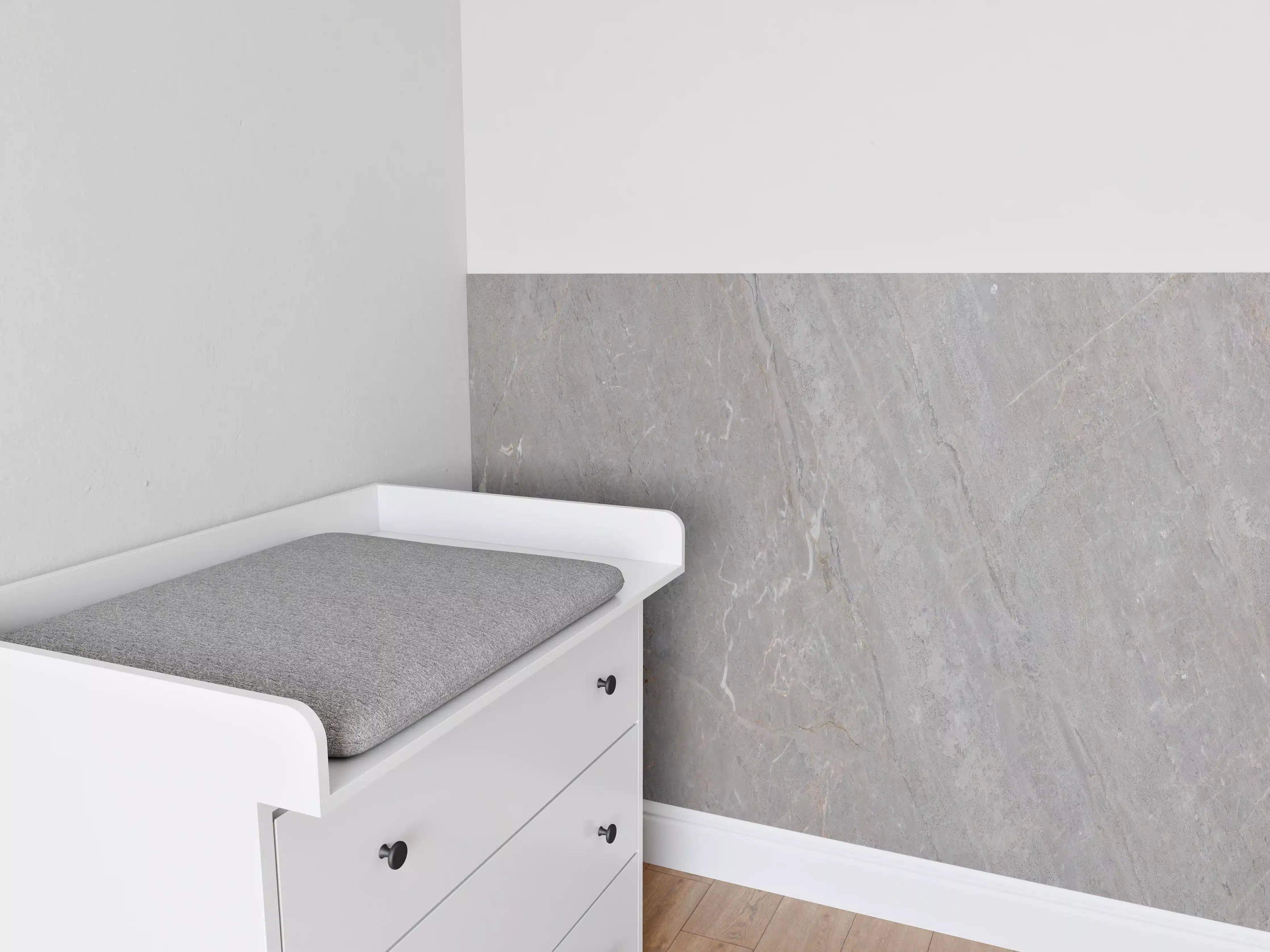 Babyzimmer Wandgestaltung -  Natürliche Graue Marmor Textur