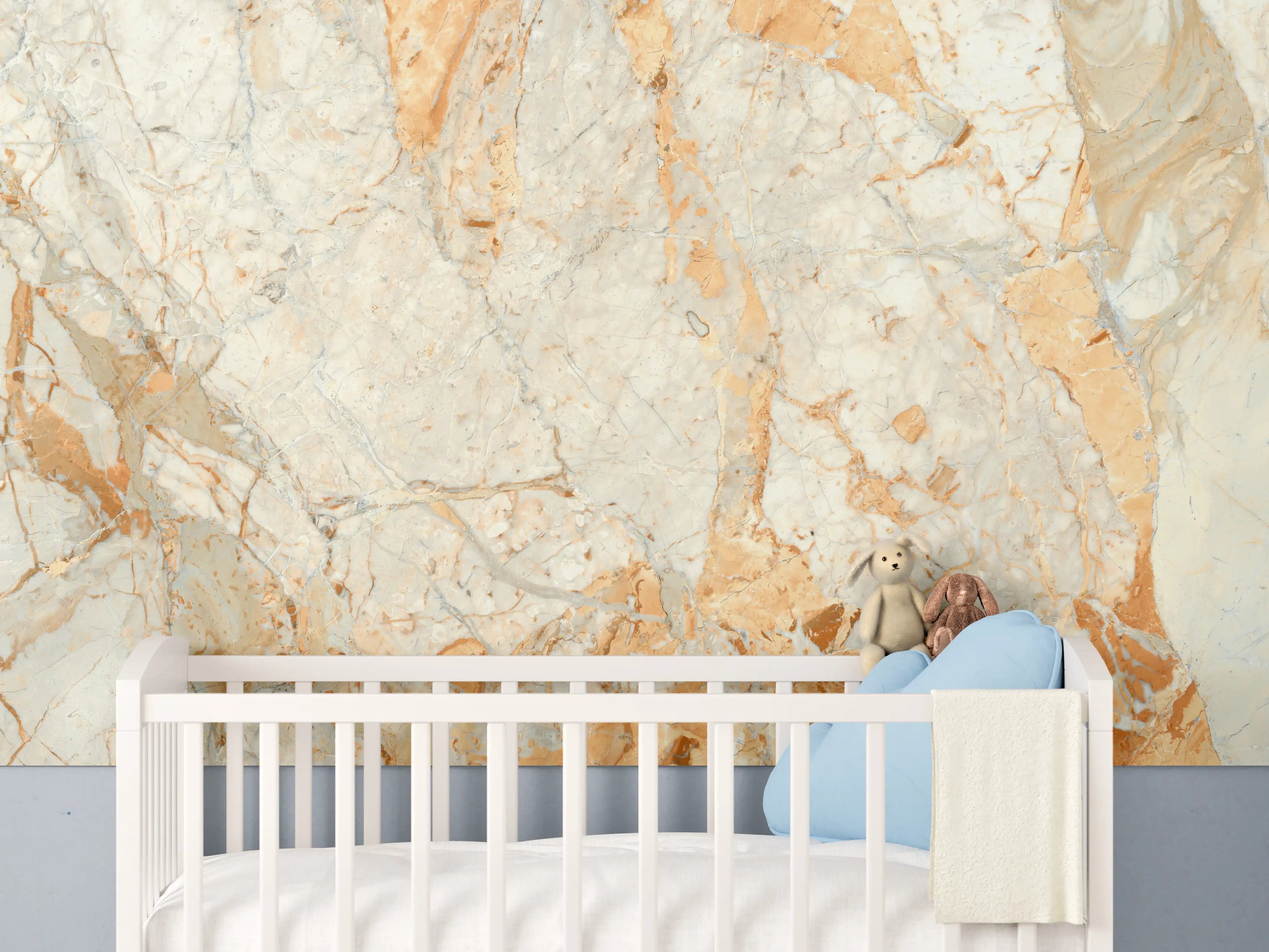 Babyzimmer Wandgestaltung -  Rötlich-beiger Marmor