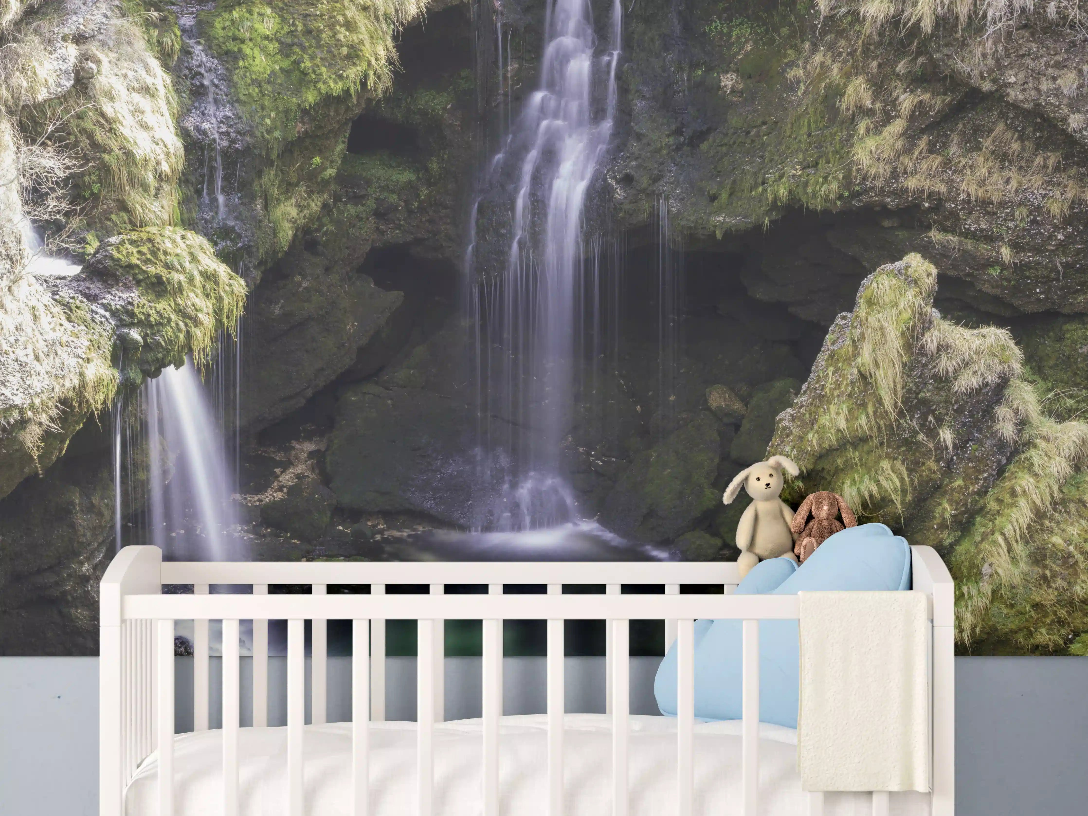 Babyzimmer Wandgestaltung -  harmonische Traunfall Wasserfälle