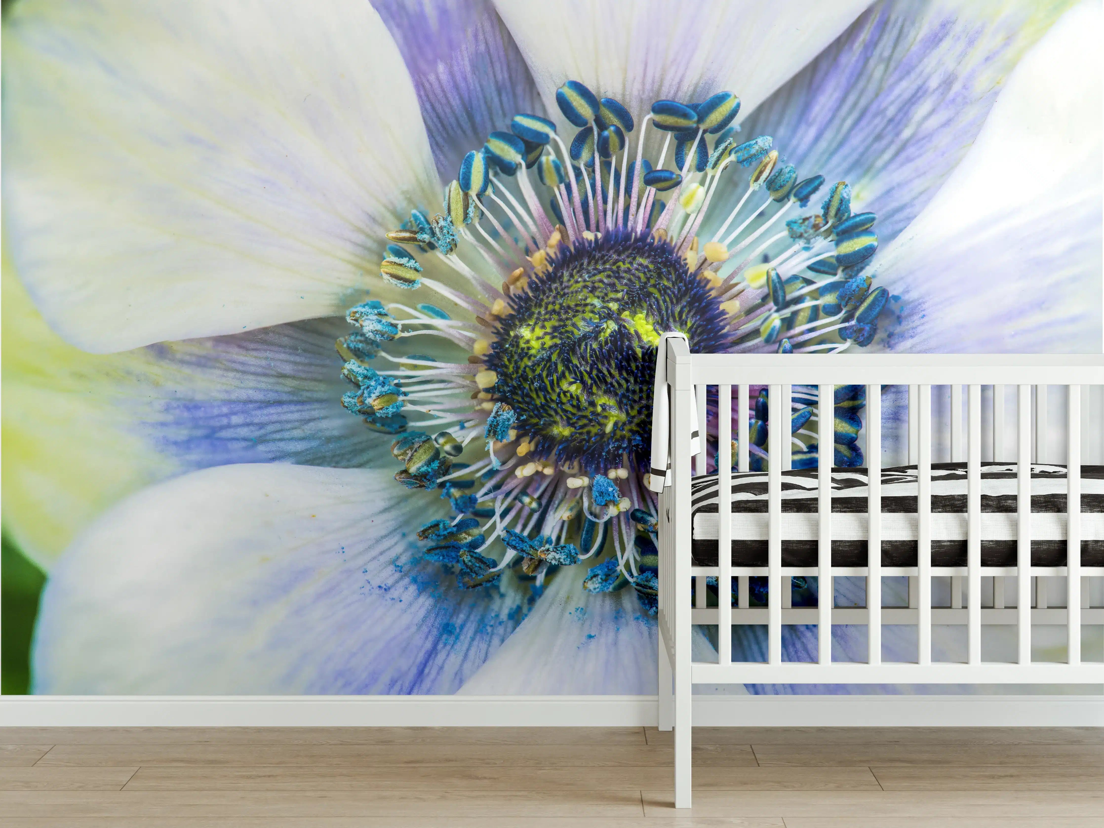 Babyzimmer Wandgestaltung -  hübsche aufblühende Blume