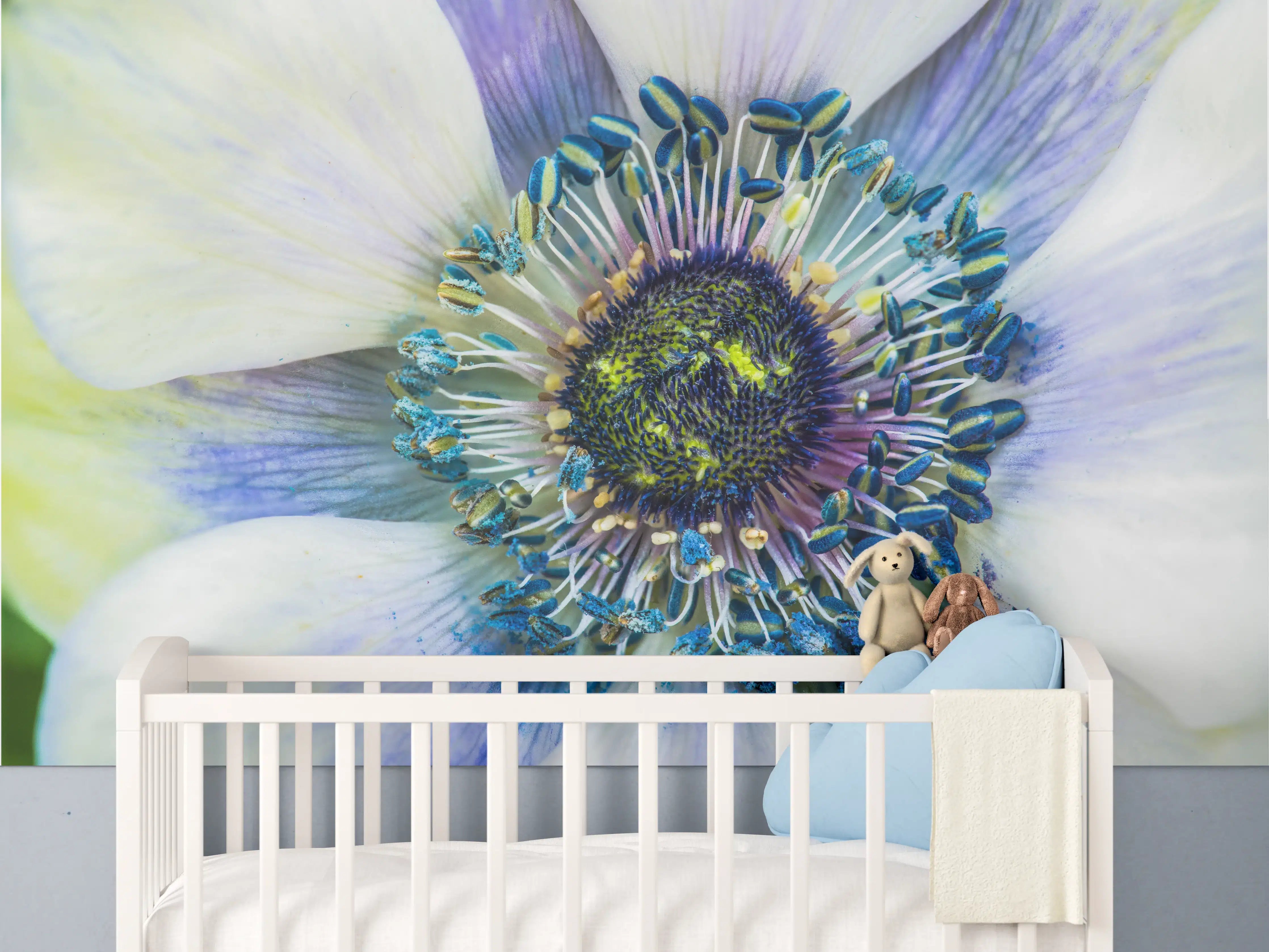 Babyzimmer Wandgestaltung -  hübsche aufblühende Blume
