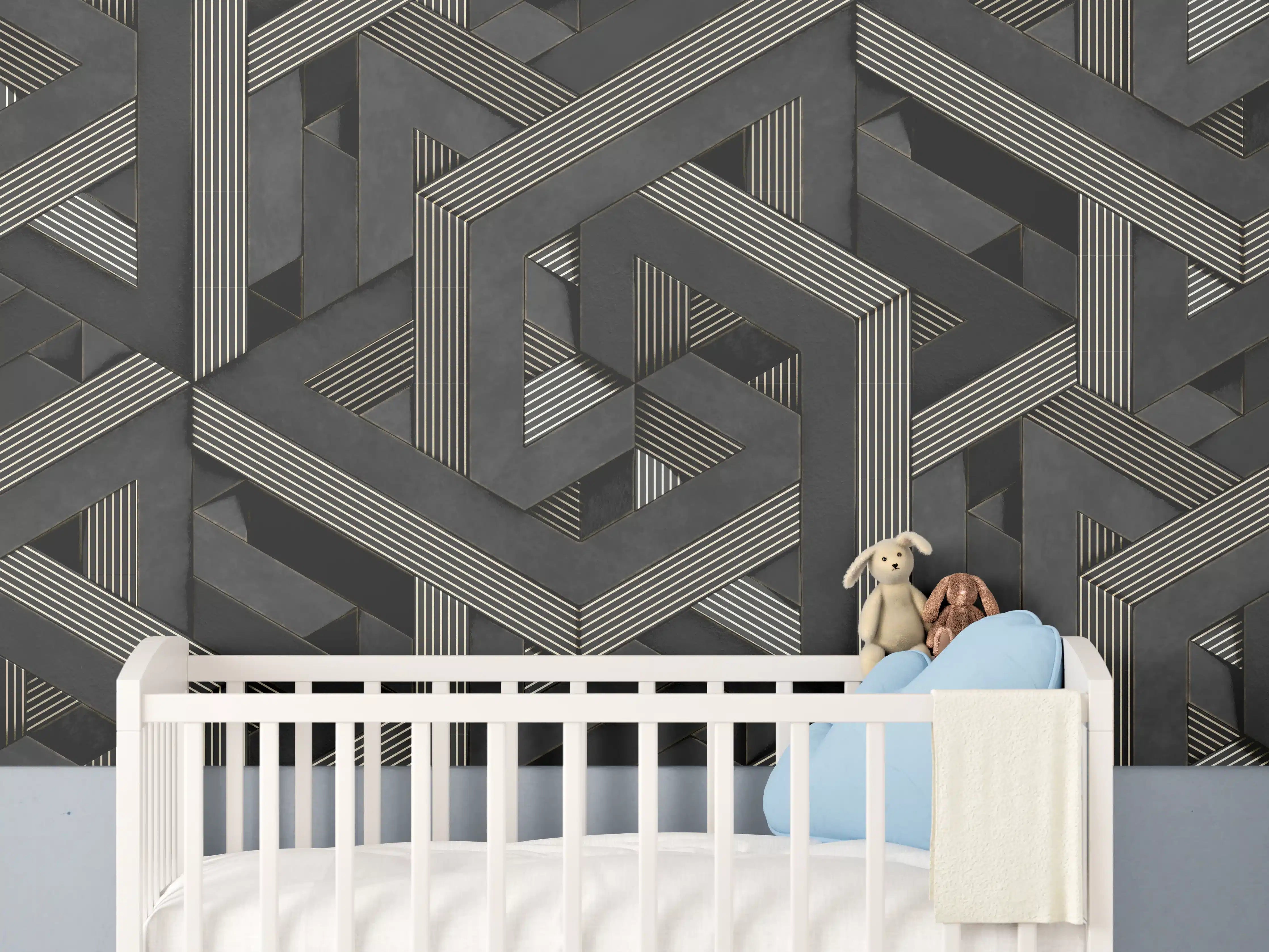 Babyzimmer Wandgestaltung - 3D Tapeten Muster 
