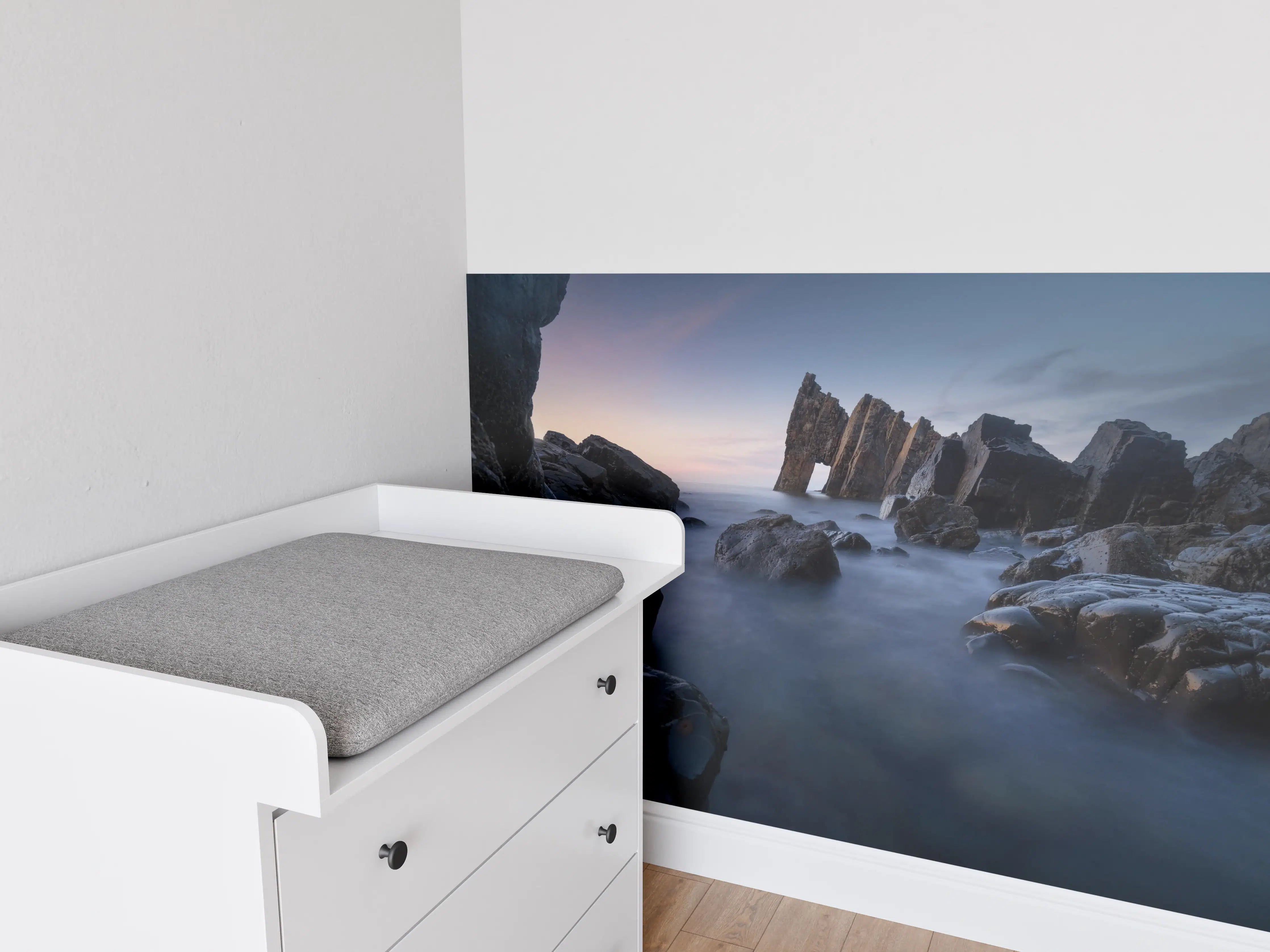 Babyzimmer Wandgestaltung - Abendlicht Küstenpanorama
