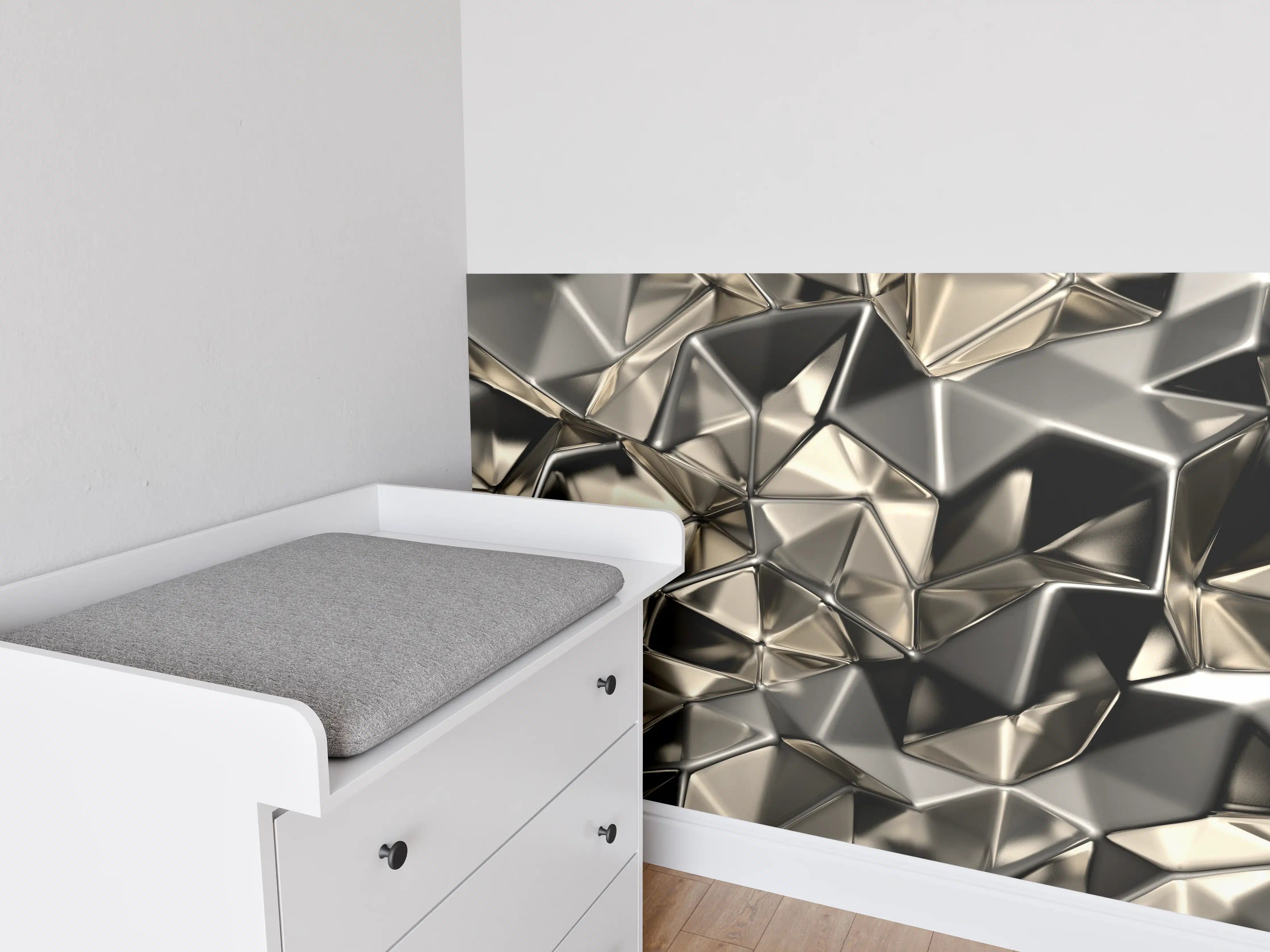 Babyzimmer Wandgestaltung - Abstract Metallic Triangle Pattern
