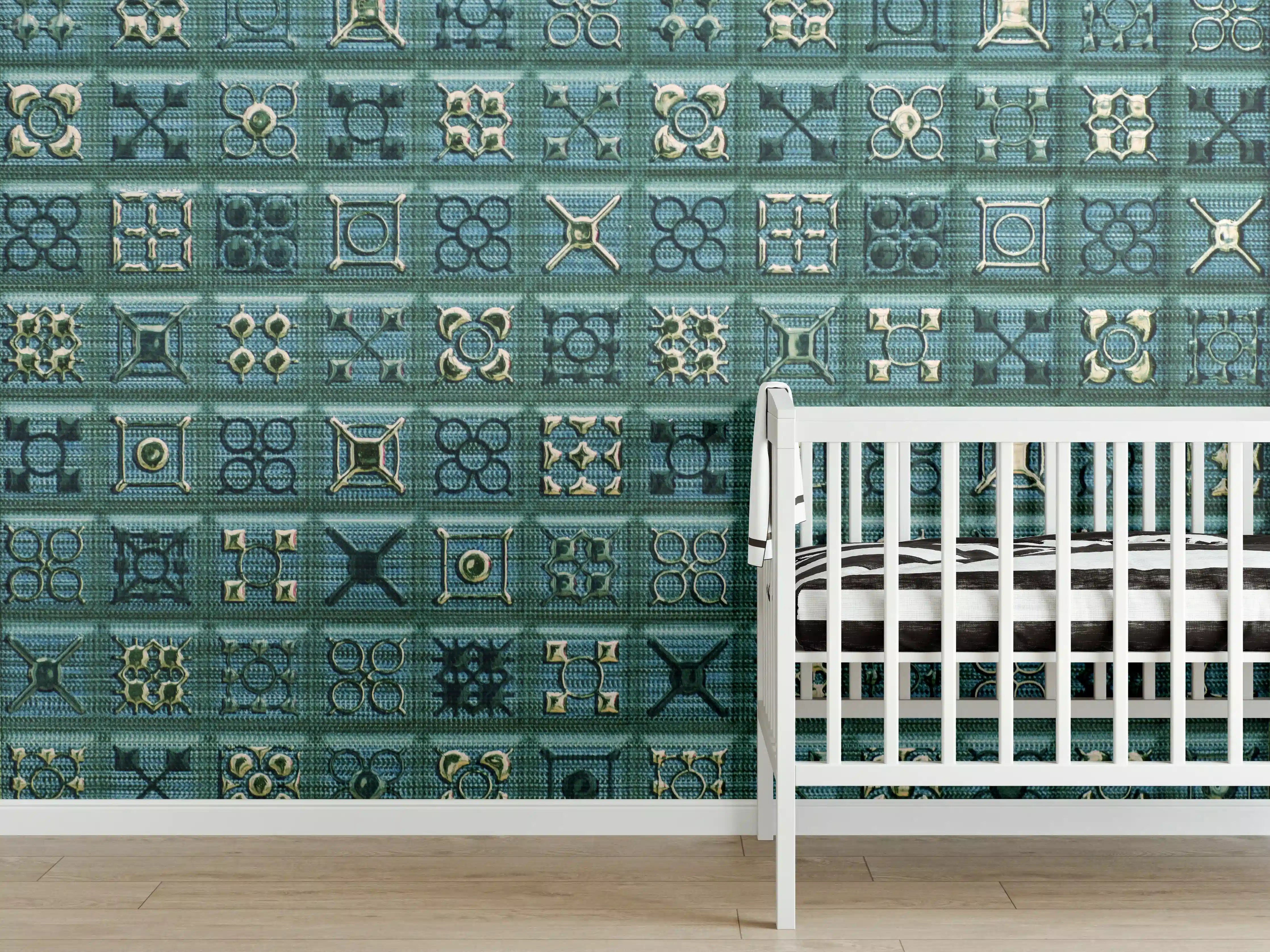Babyzimmer Wandgestaltung - Abstract Mosaik Fliesenmuster