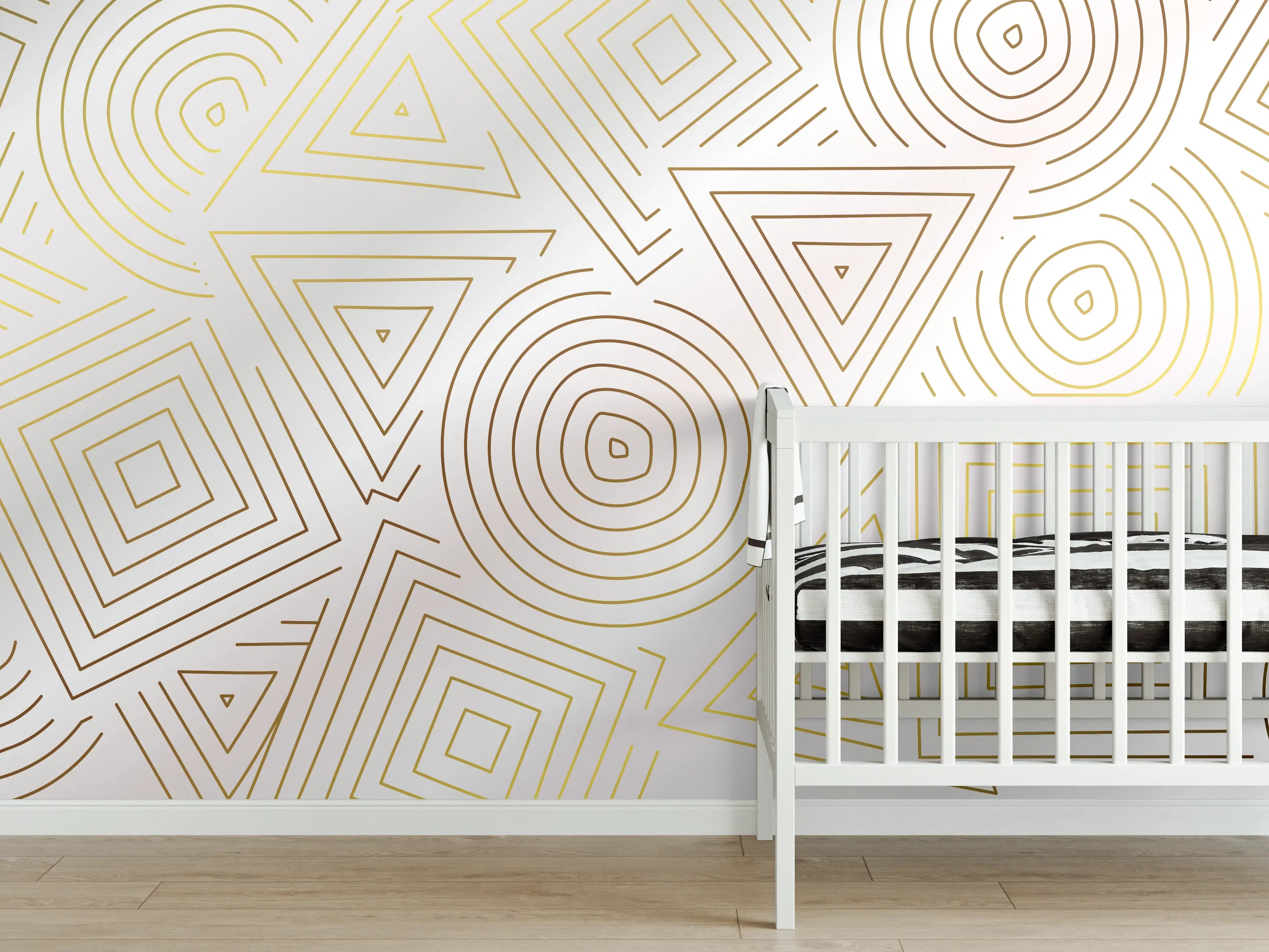 Babyzimmer Wandgestaltung - Abstrakt Geometrische Linien Kunst