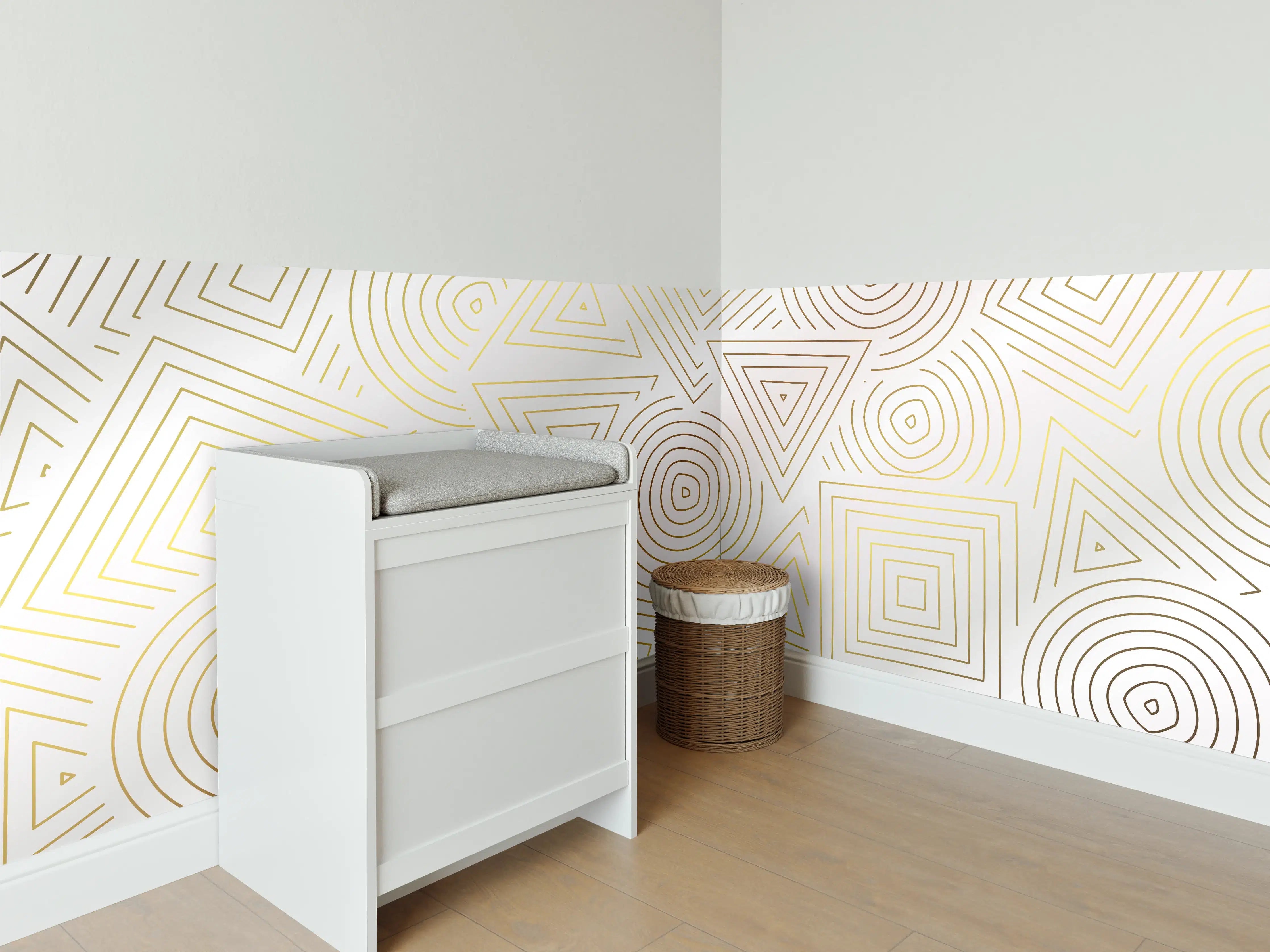 Babyzimmer Wandgestaltung - Abstrakt Geometrische Linien Kunst