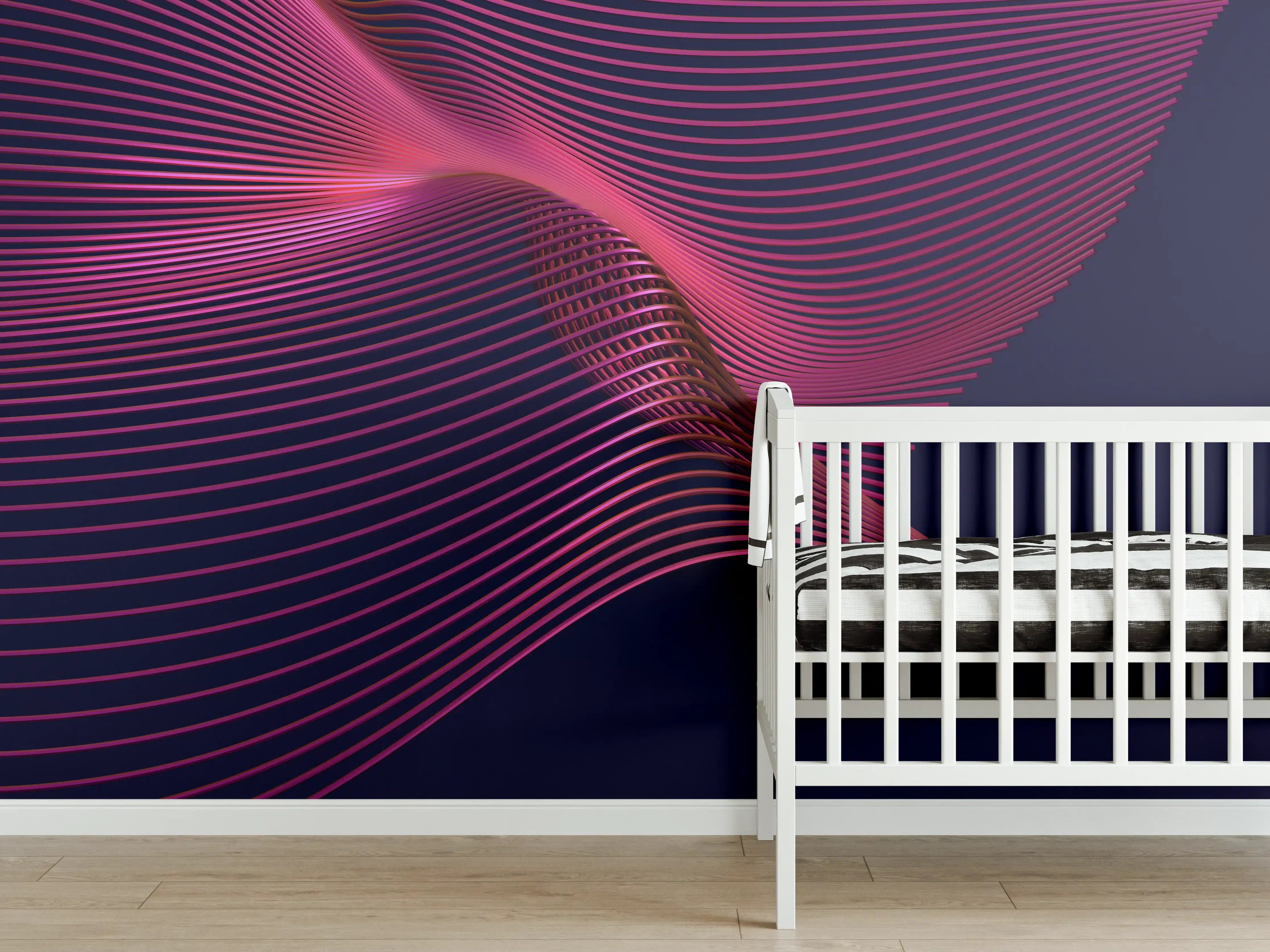 Babyzimmer Wandgestaltung - Abstrakte 3D-Oberfläche