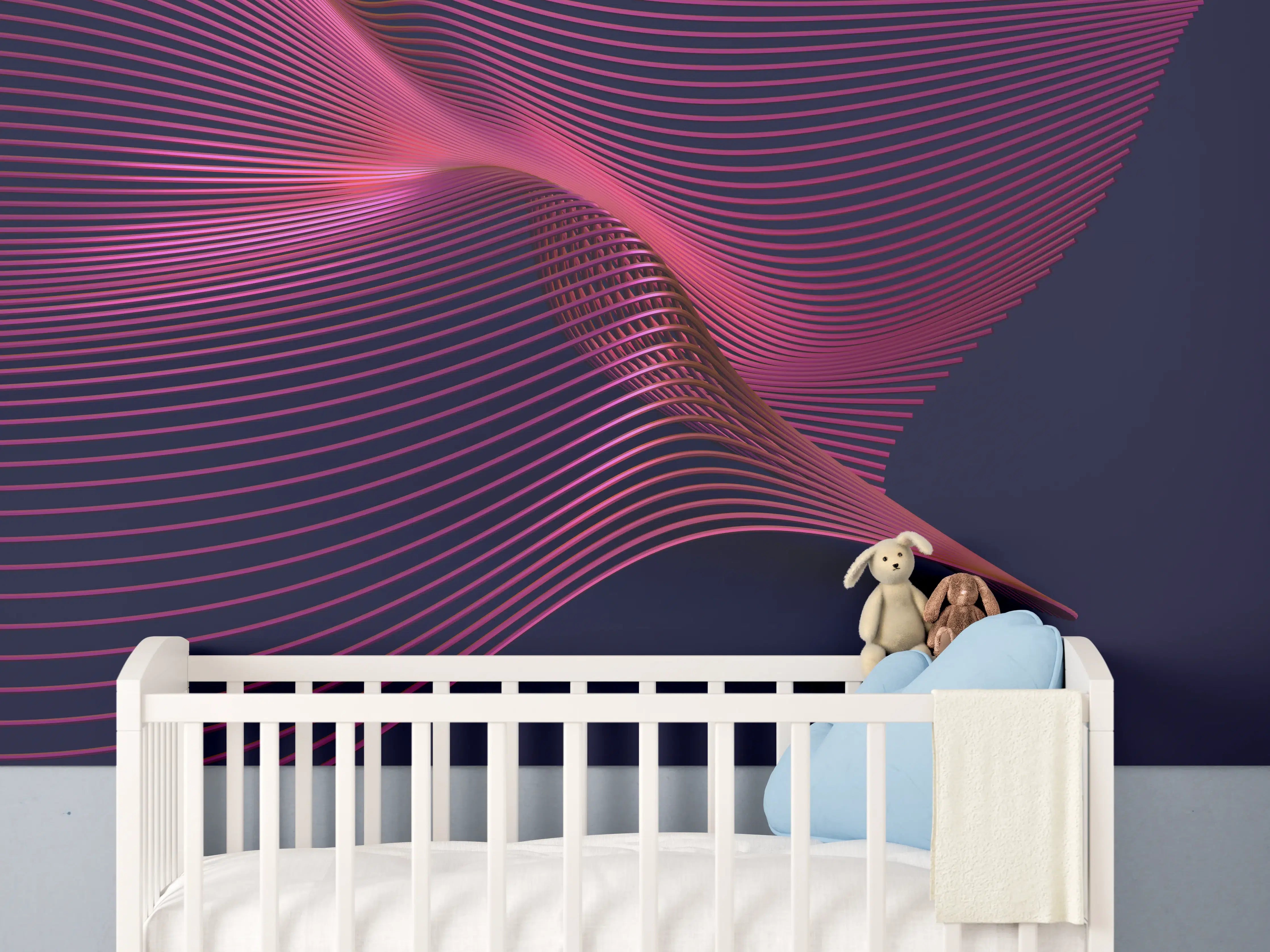 Babyzimmer Wandgestaltung - Abstrakte 3D-Oberfläche
