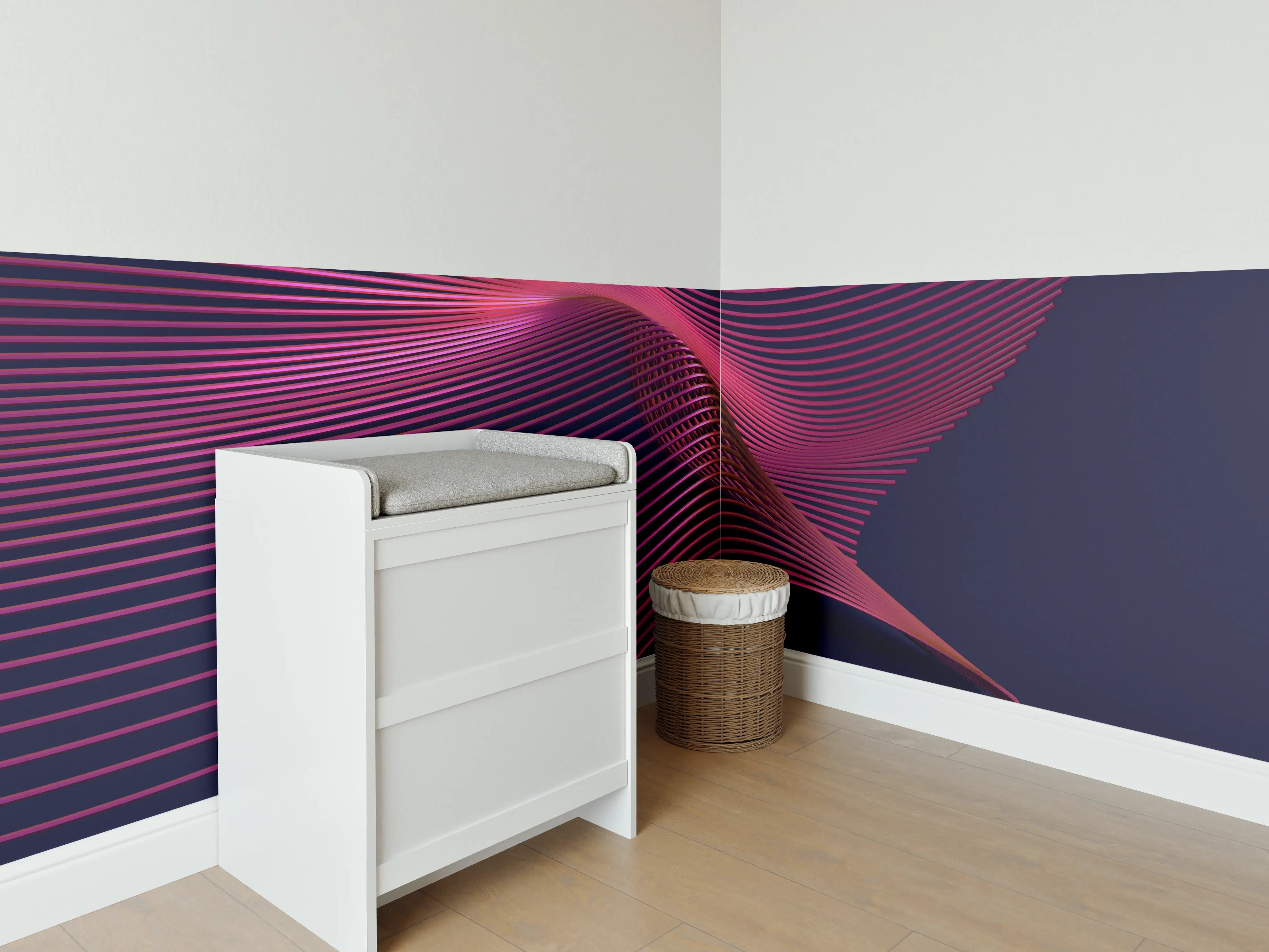 Babyzimmer Wandgestaltung - Abstrakte 3D-Oberfläche