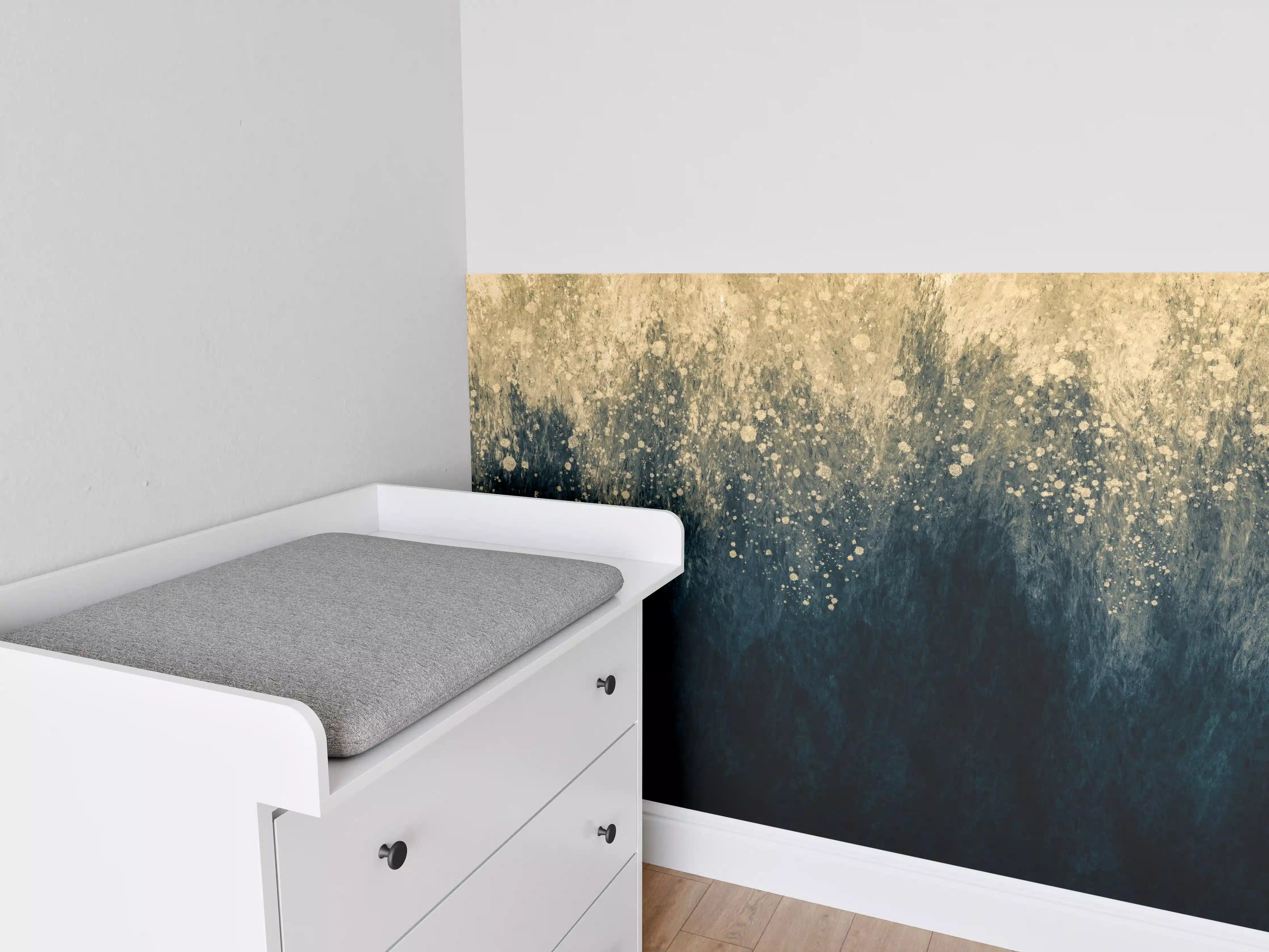 Babyzimmer Wandgestaltung - Abstrakte Aquarellkunst - Vintage