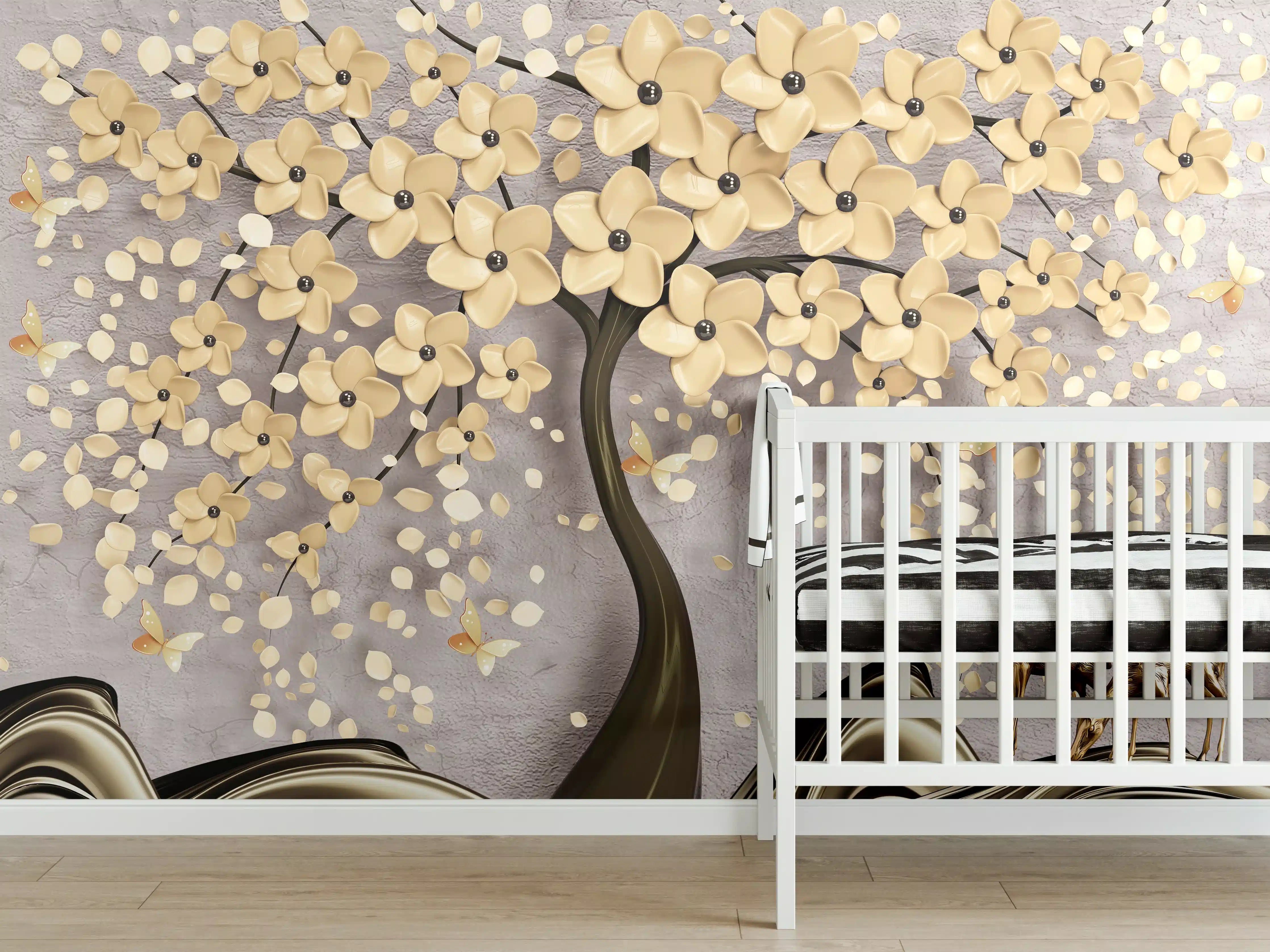 Babyzimmer Wandgestaltung - Abstrakte Baum Struktur