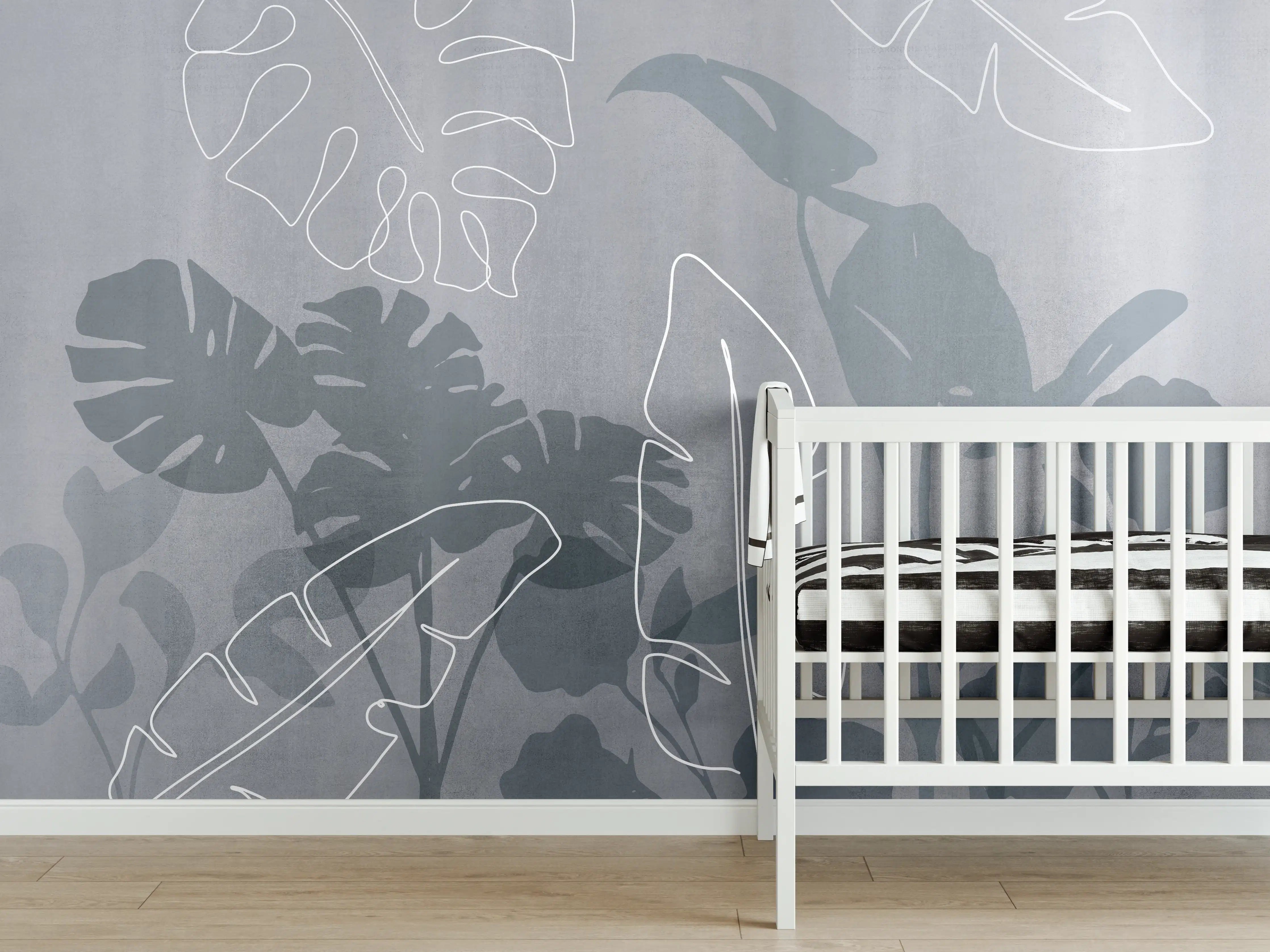 Babyzimmer Wandgestaltung - Abstrakte Blätter