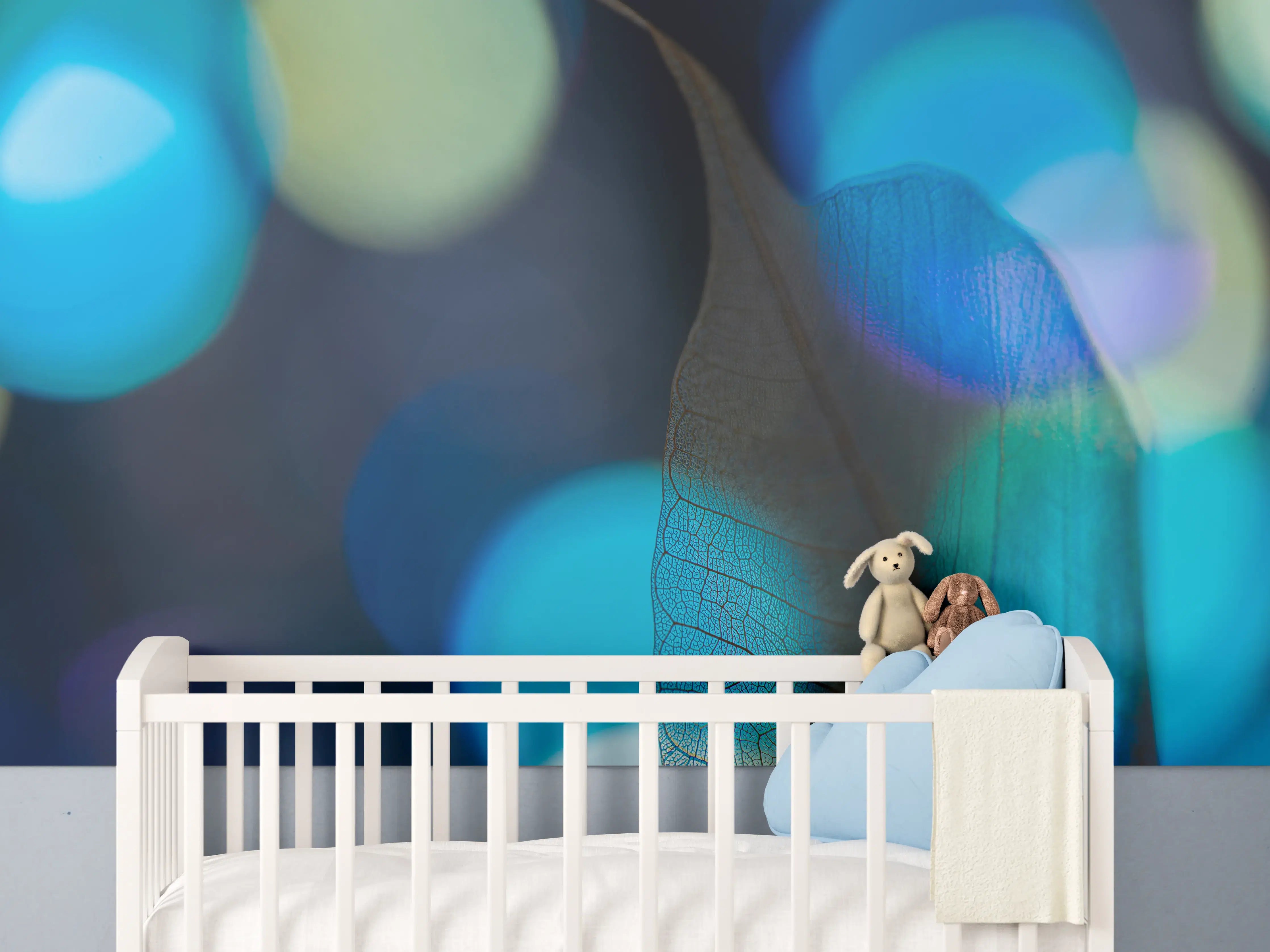 Babyzimmer Wandgestaltung - Abstrakte Blatt-Venen Textur