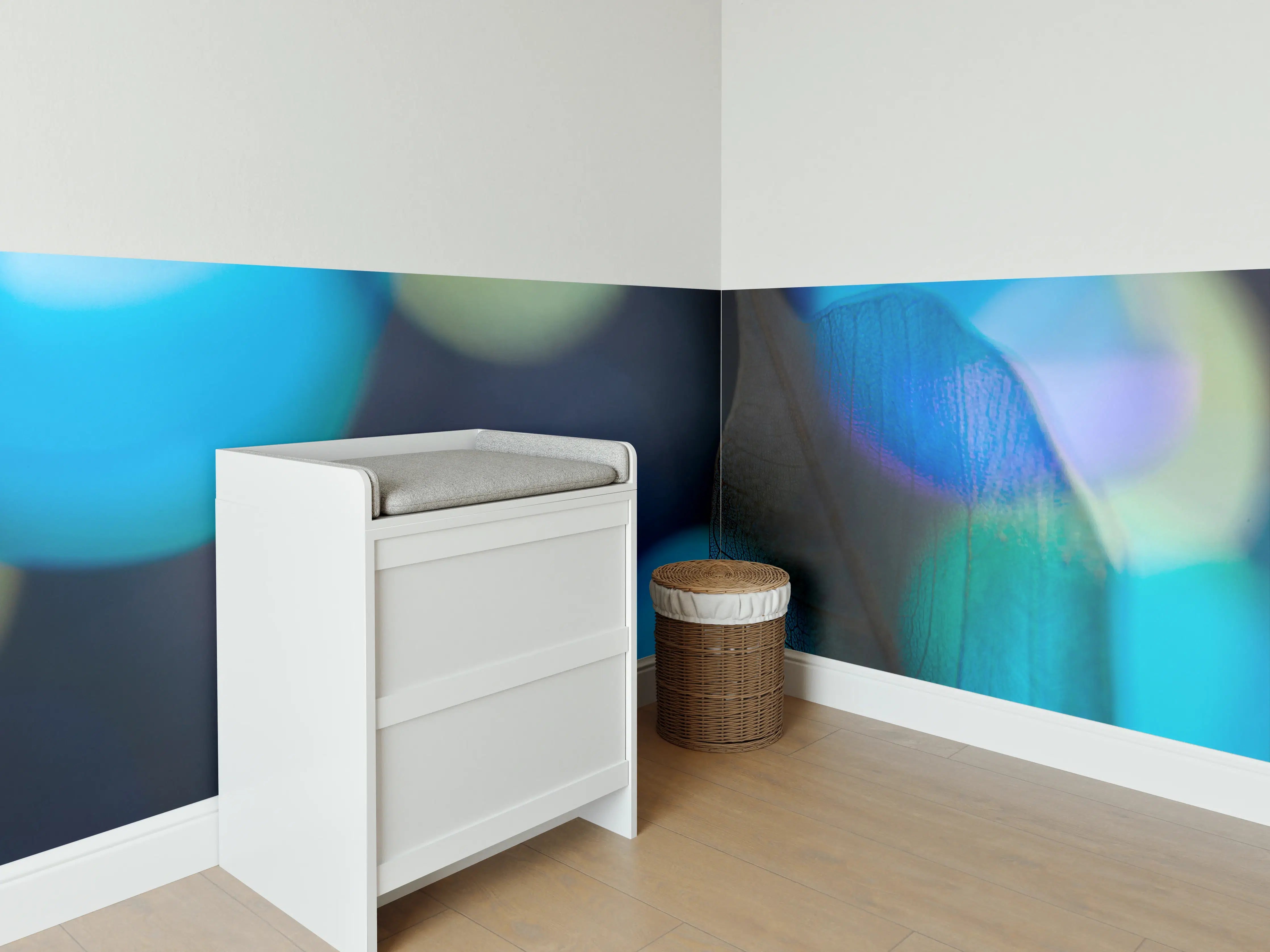 Babyzimmer Wandgestaltung - Abstrakte Blatt-Venen Textur