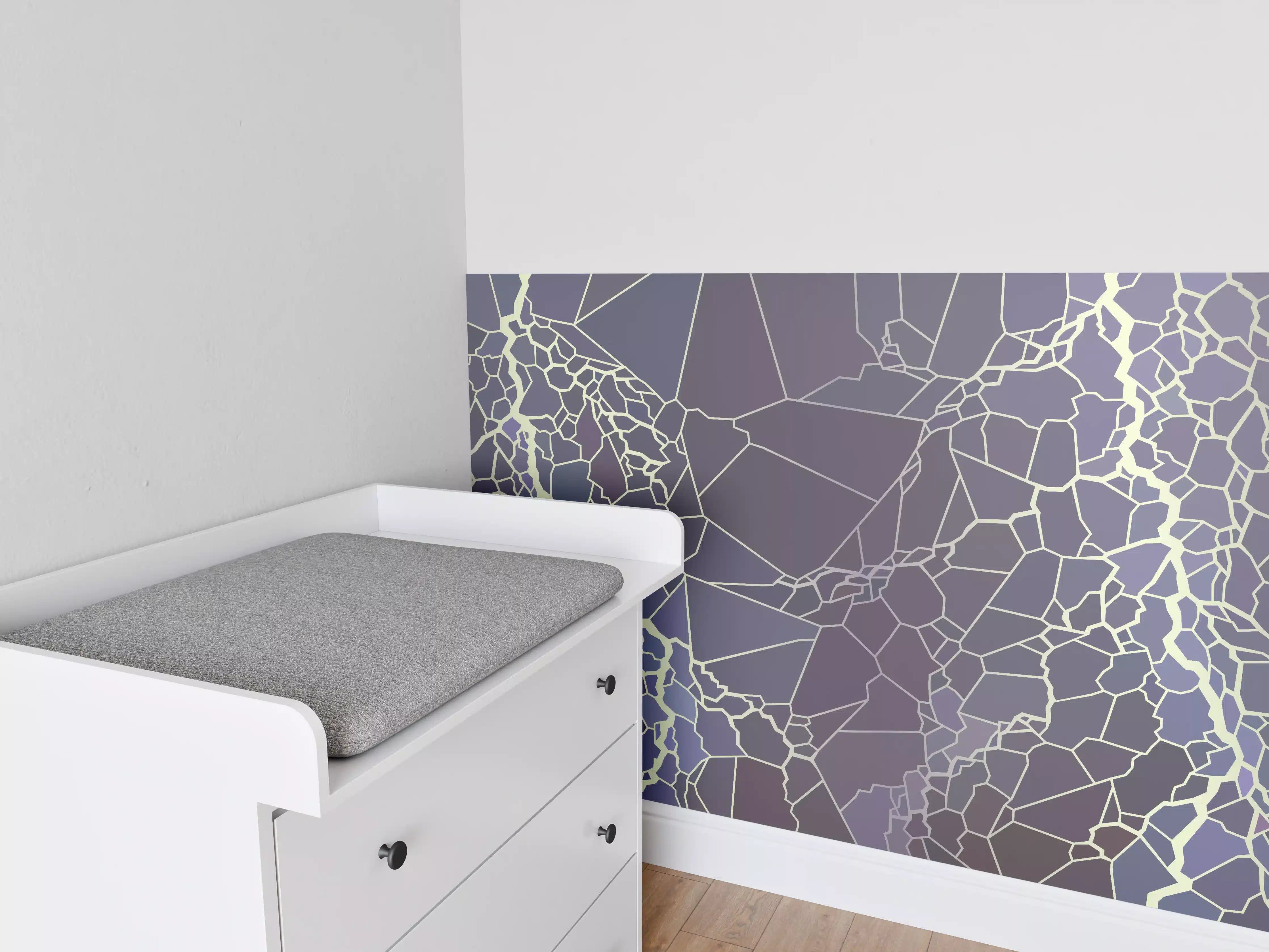 Babyzimmer Wandgestaltung - Abstrakte Blitzstruktur