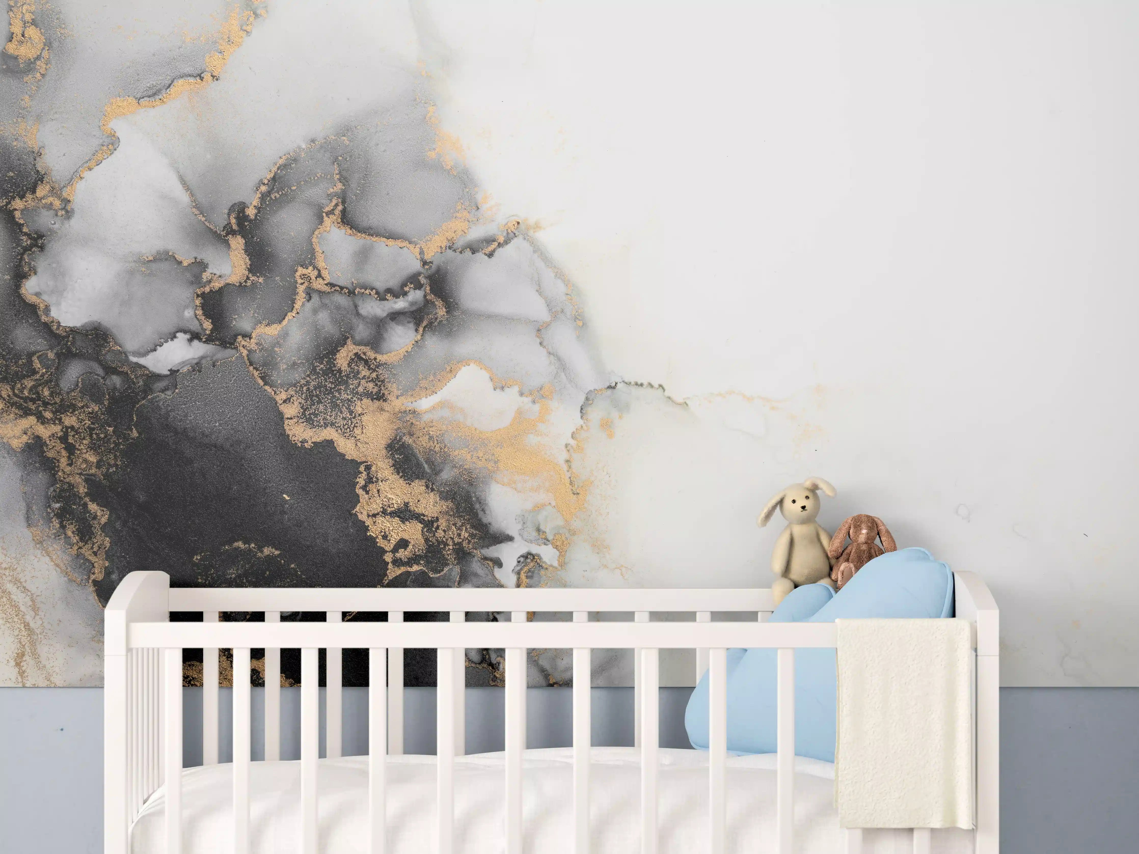 Babyzimmer Wandgestaltung - Abstrakte Flüssigkunst - Marmor