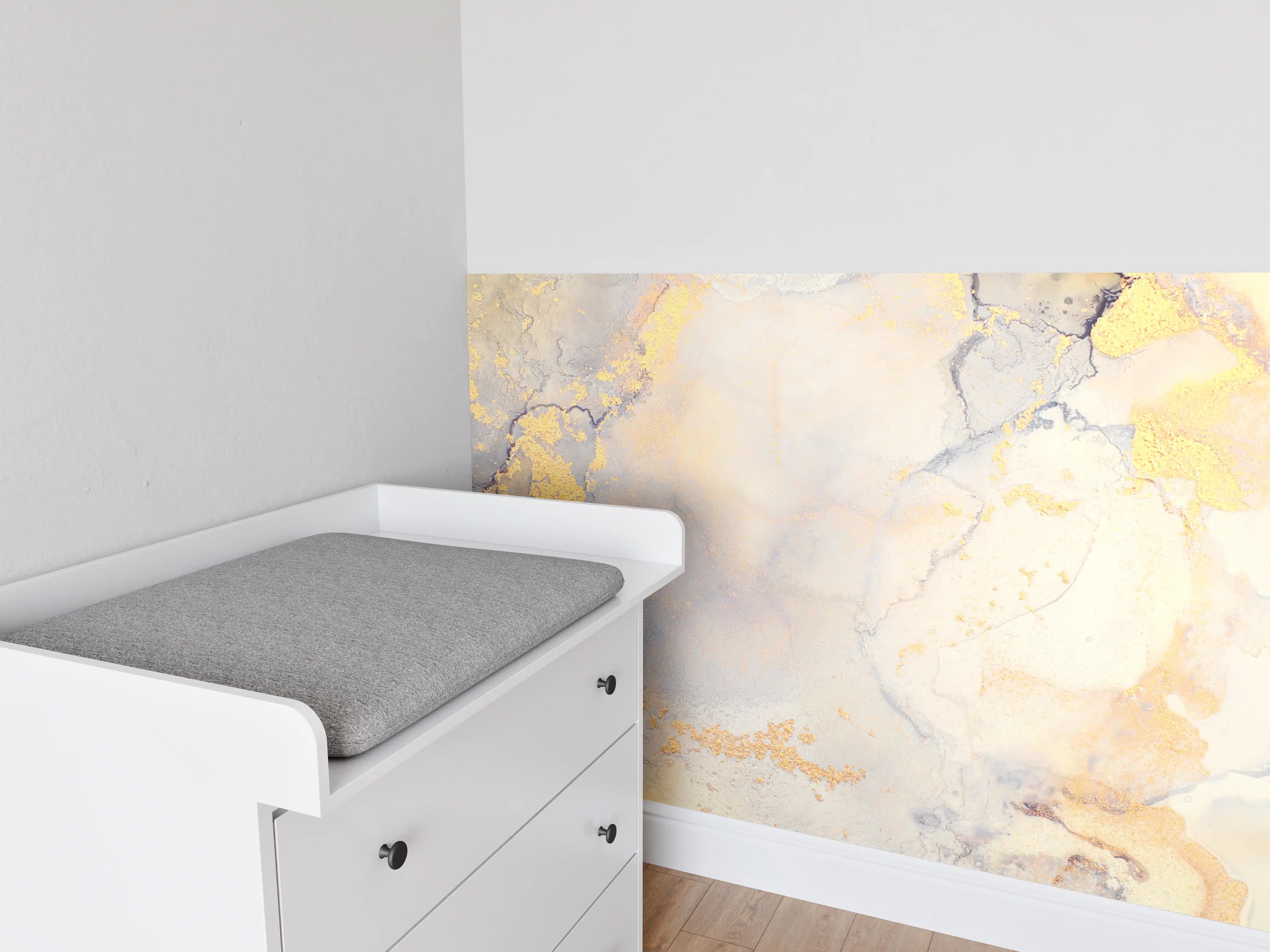 Babyzimmer Wandgestaltung - Abstrakte Flüssigkunstmalerei mit Alkoholtinte
