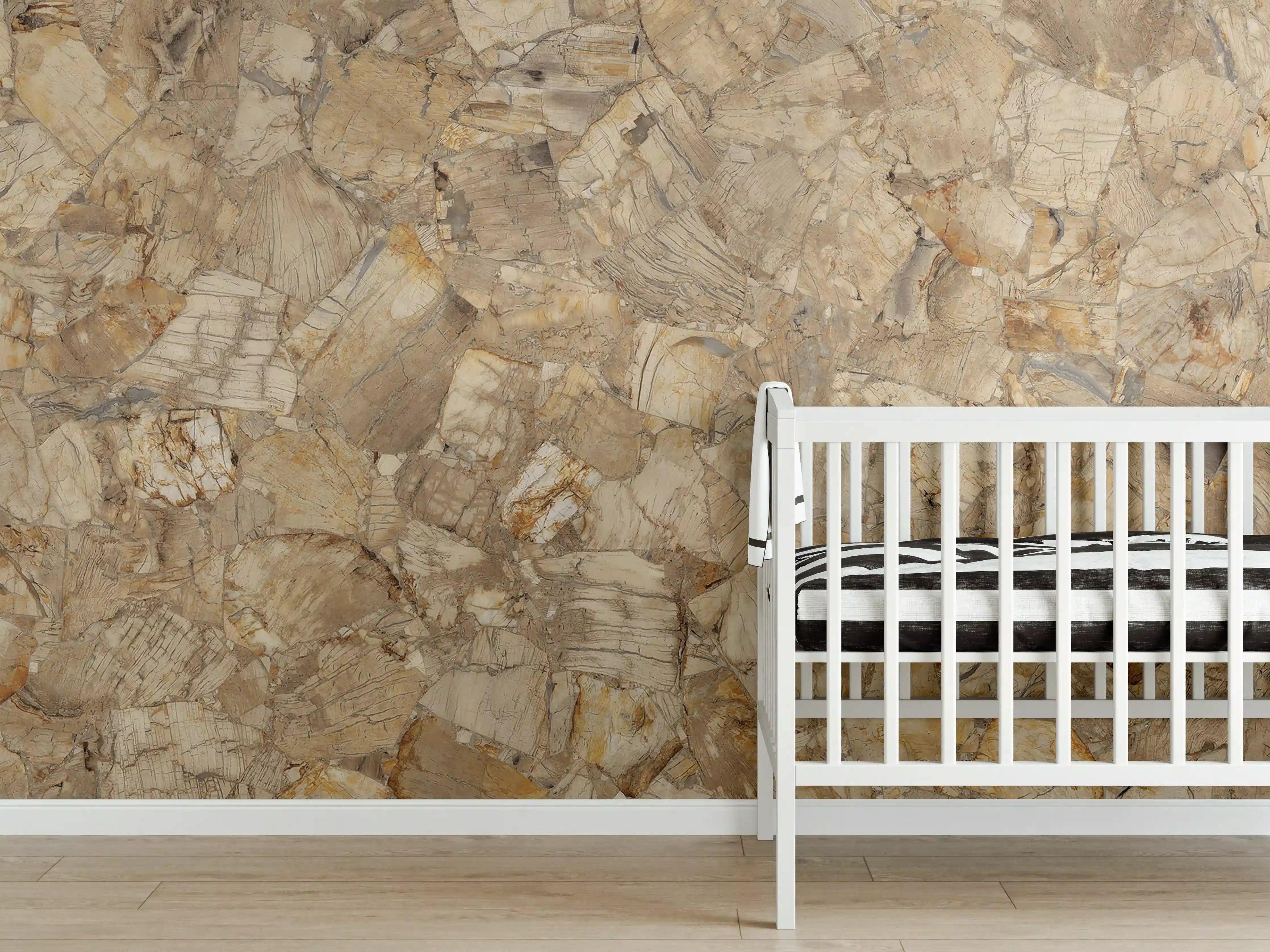 Babyzimmer Wandgestaltung - Abstrakte Holz Struktur