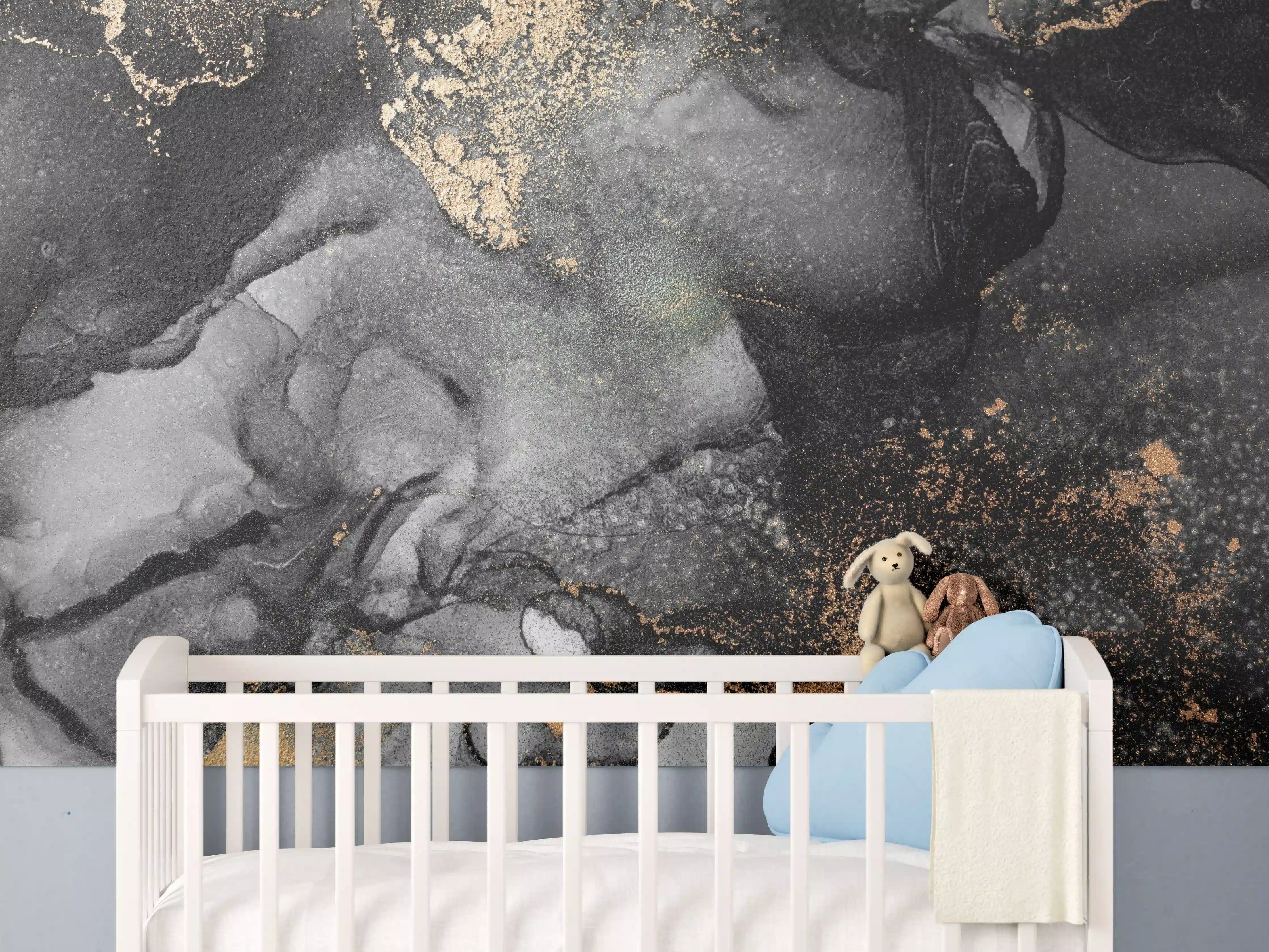 Babyzimmer Wandgestaltung - Abstrakte Kunst - Flüssigmalerei