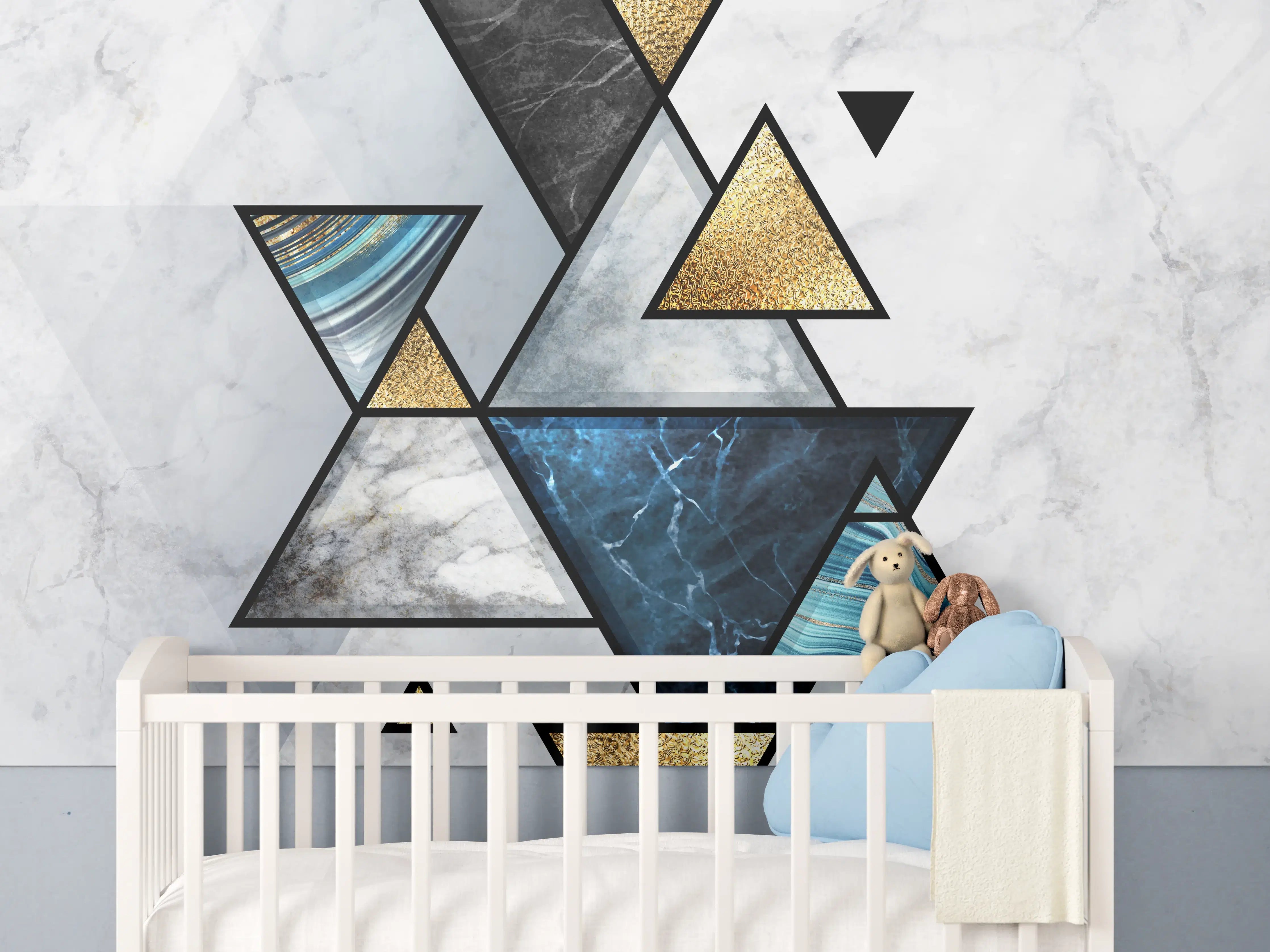 Babyzimmer Wandgestaltung - Abstrakte Marmor Mosaik Textur