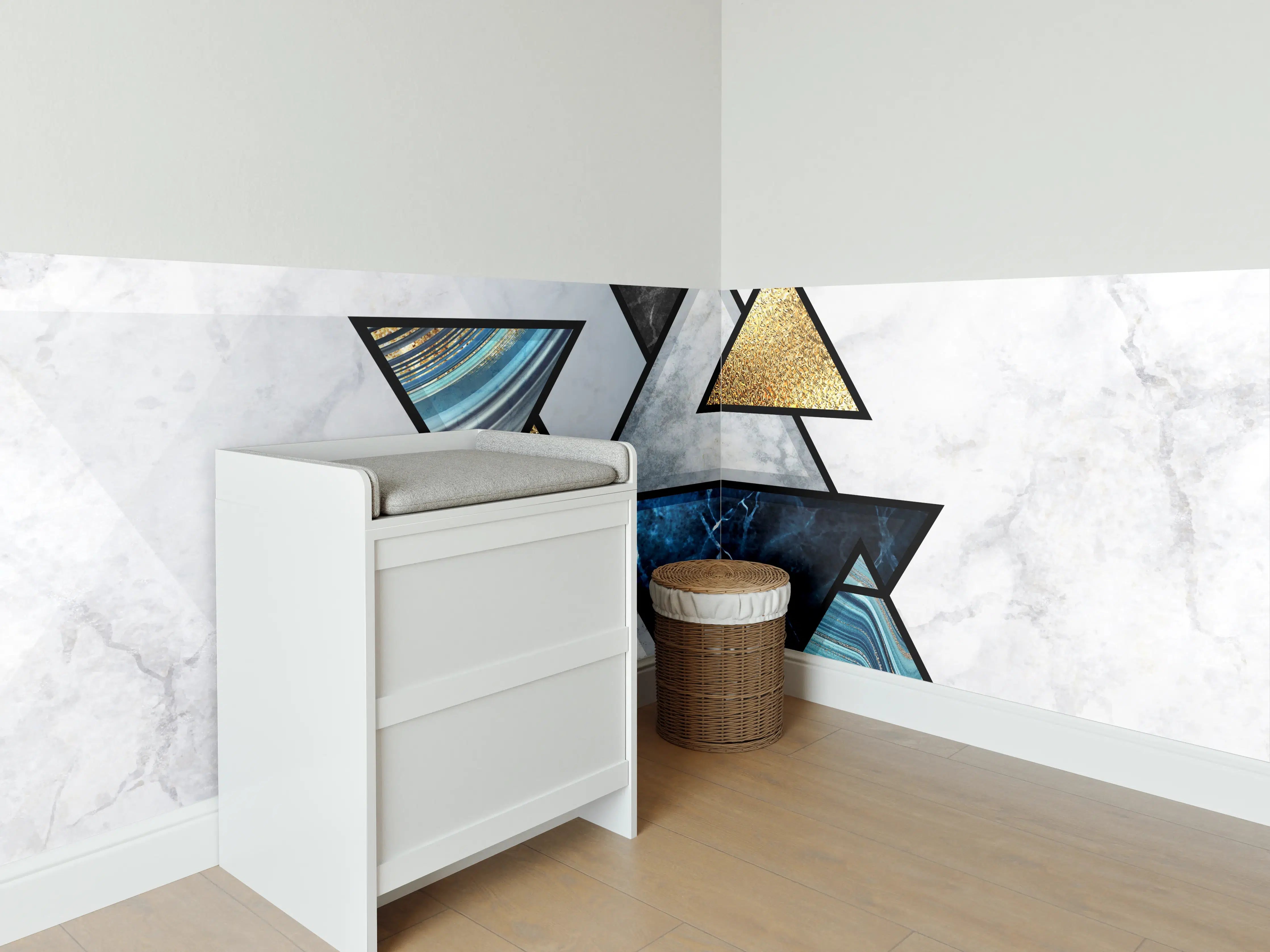 Babyzimmer Wandgestaltung - Abstrakte Marmor Mosaik Textur