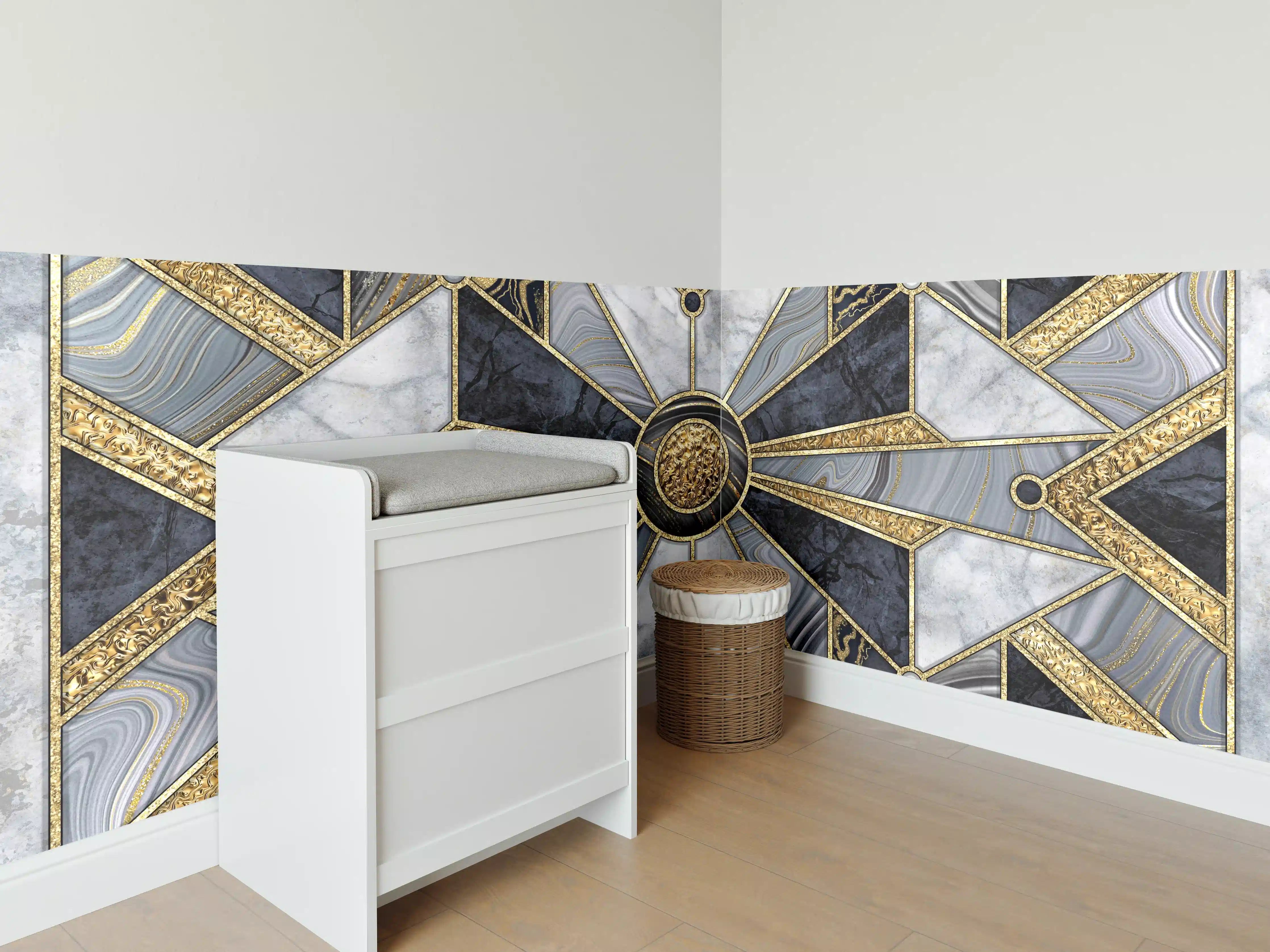 Babyzimmer Wandgestaltung - Abstrakte Marmor-Mosaik Wandfliesen 