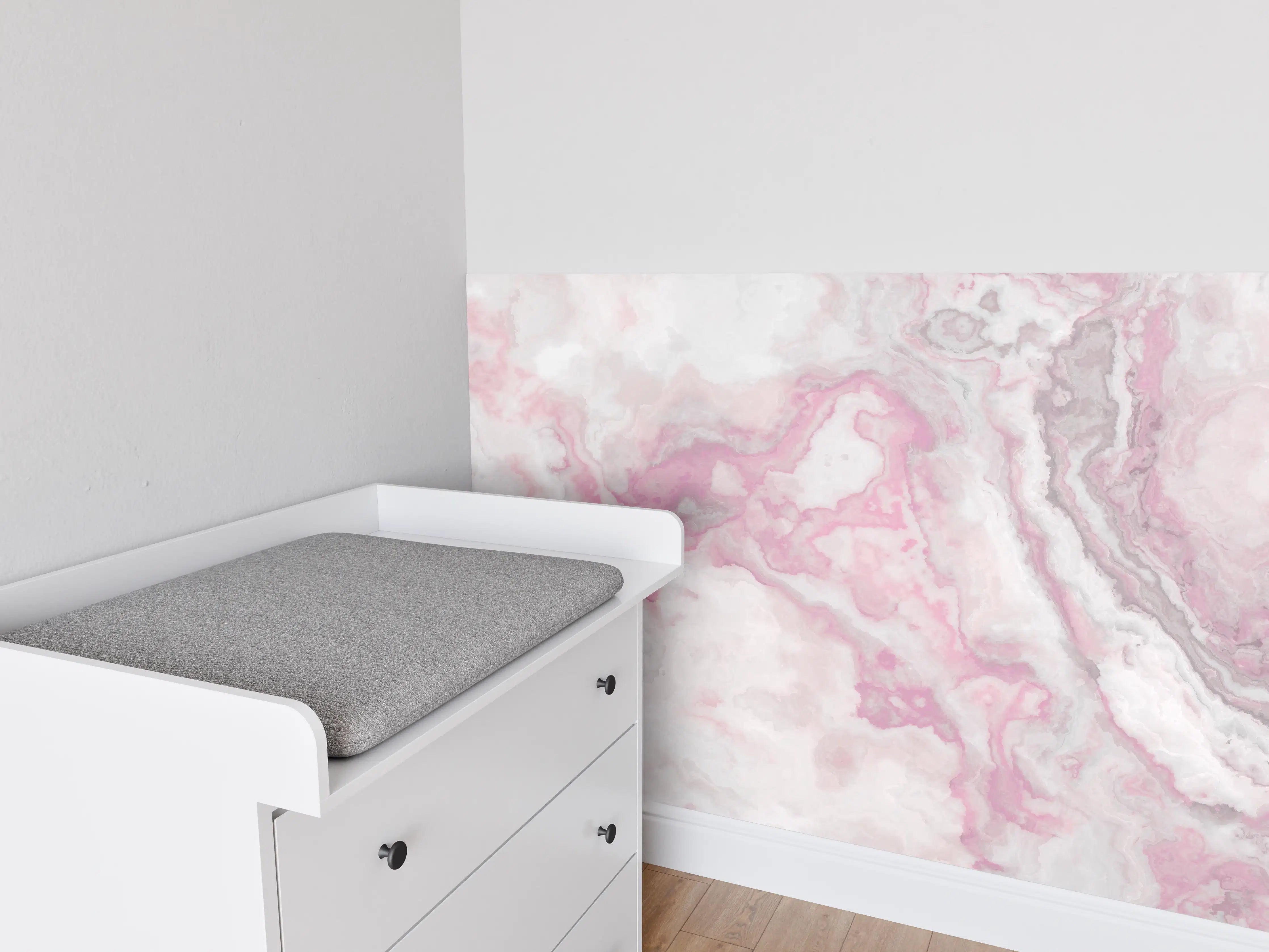 Babyzimmer Wandgestaltung - Abstrakte Marmor Struktur - Aquarelldarstellung
