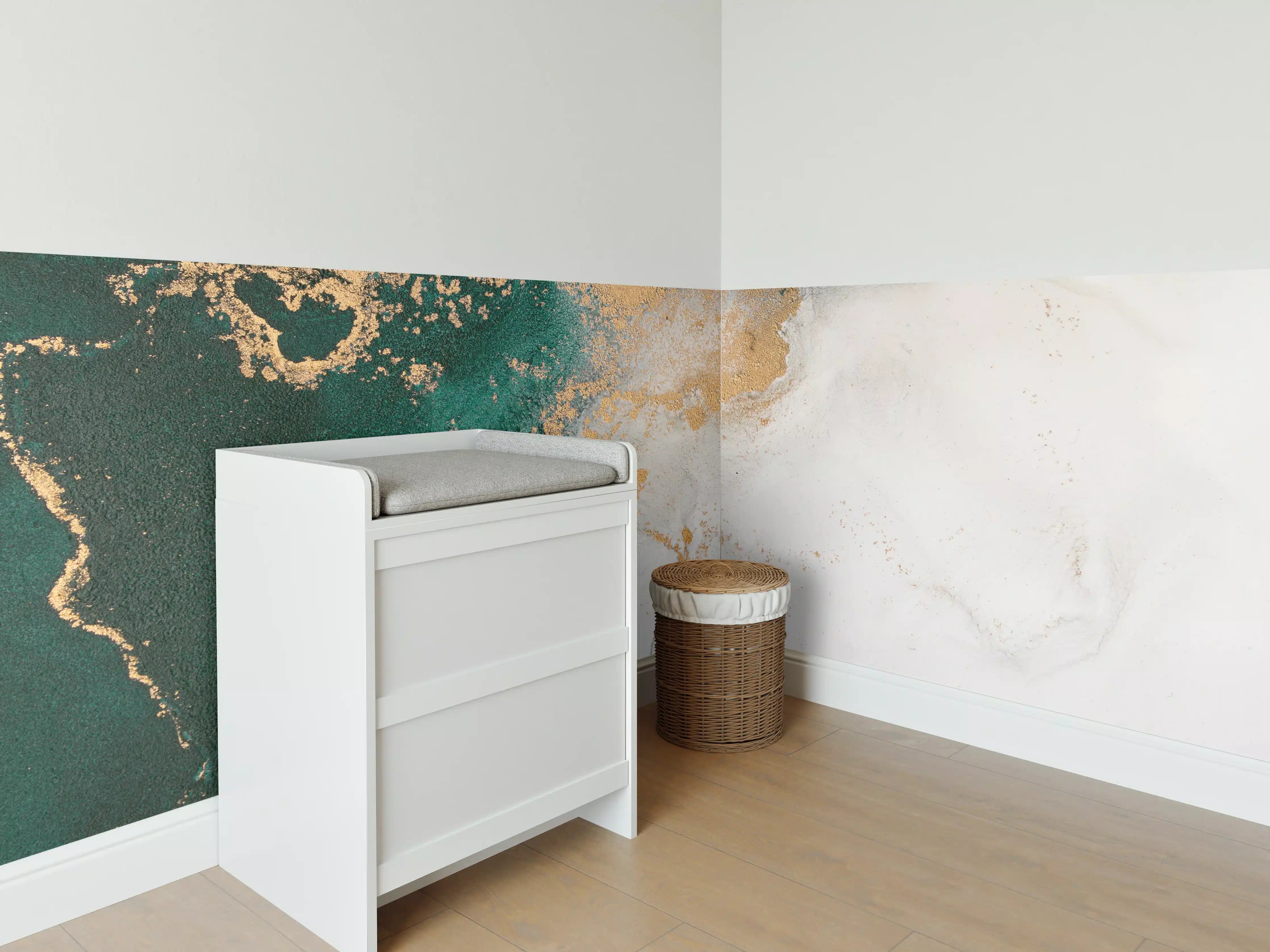 Babyzimmer Wandgestaltung - Abstrakte Marmor Textur - Flüssigmalerei
