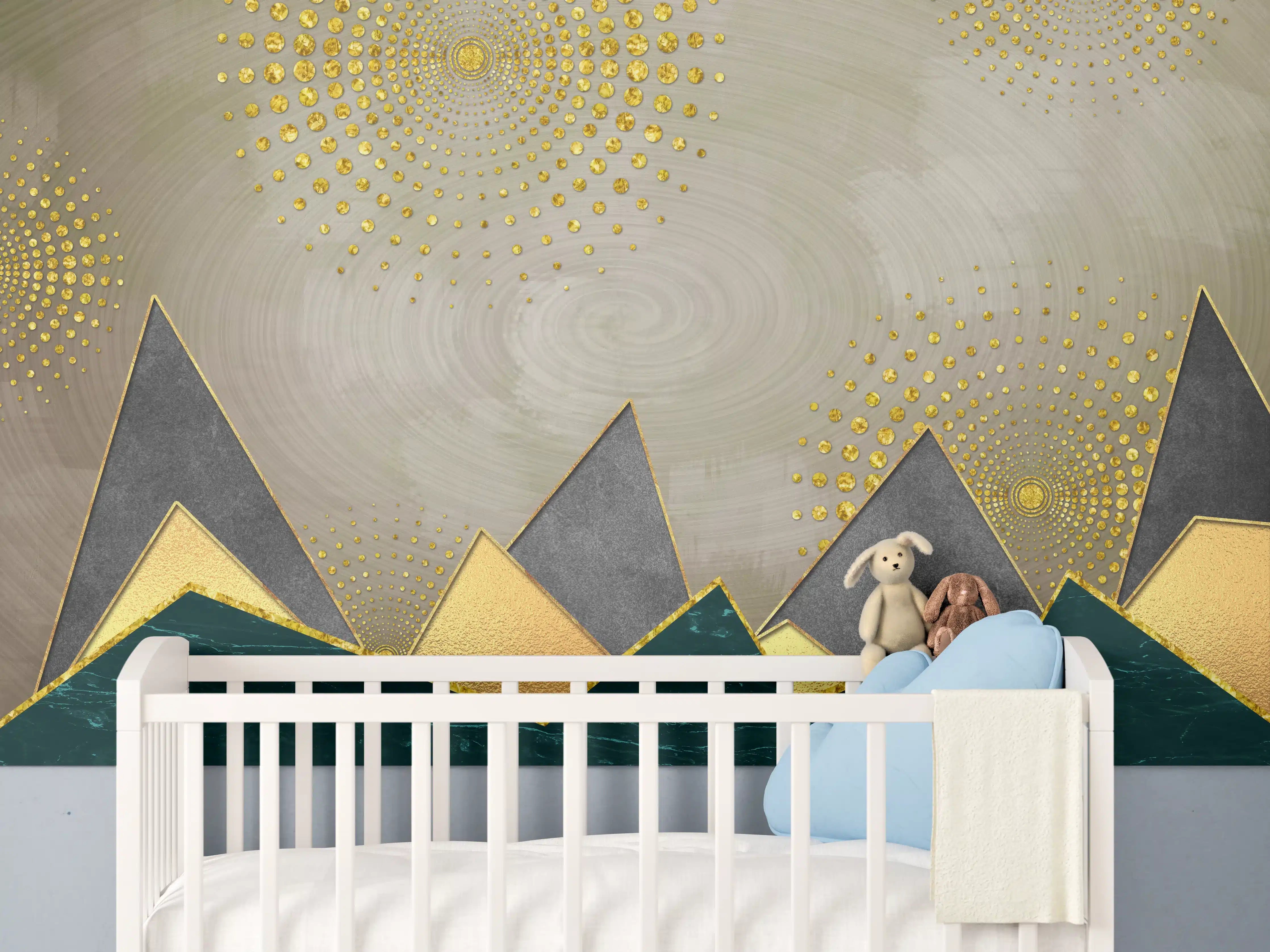 Babyzimmer Wandgestaltung - Abstrakte Meer - modernes Kunstwerk