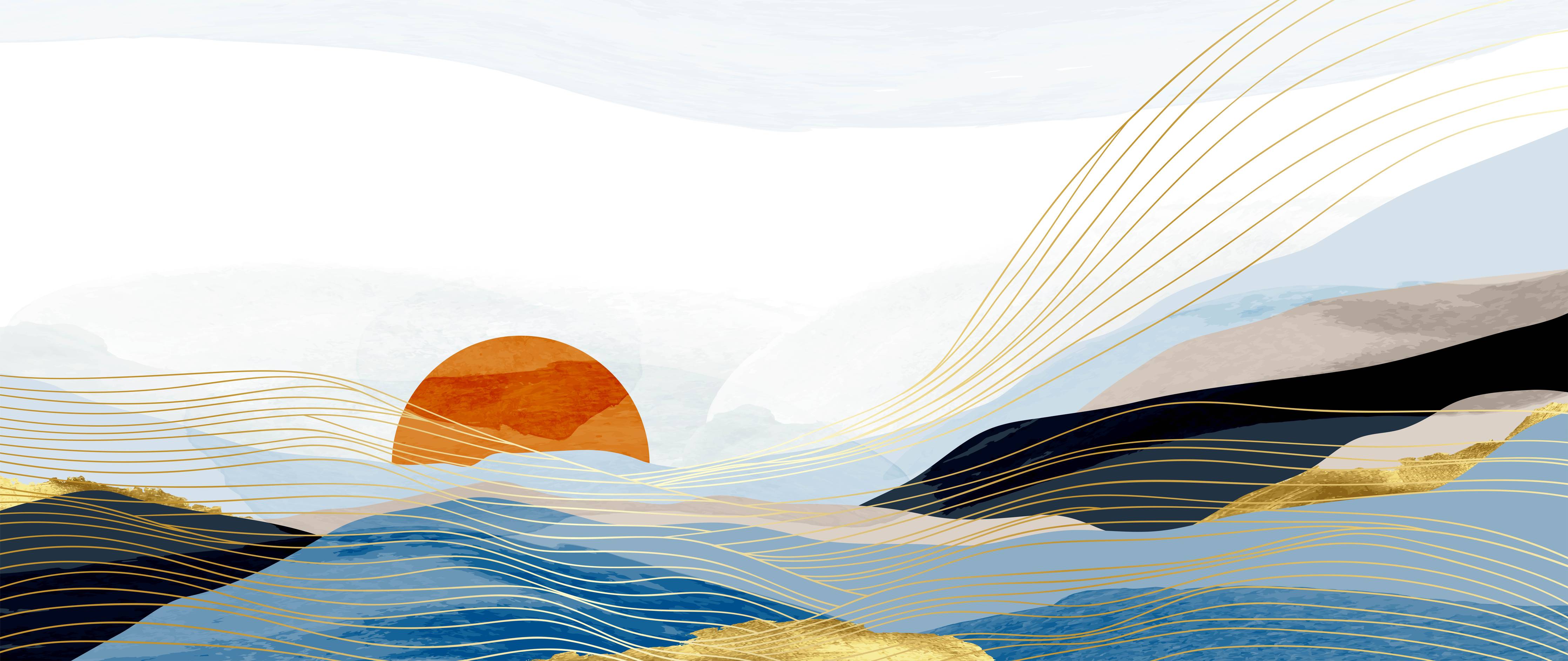 Babyzimmer Wandgestaltung-Abstrakte Sonnenlandschaft