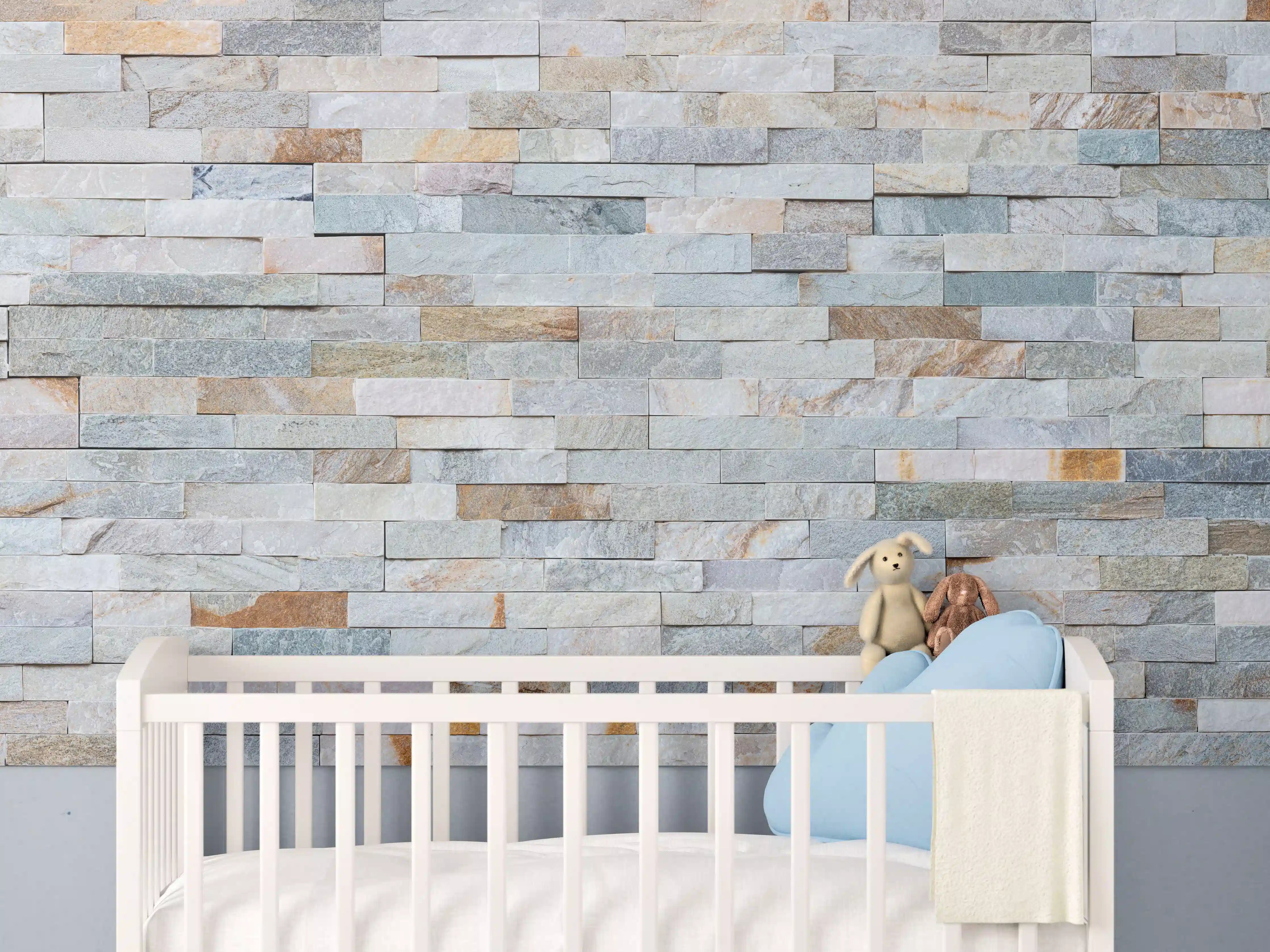 Babyzimmer Wandgestaltung - Abstrakte Steinwandmuster