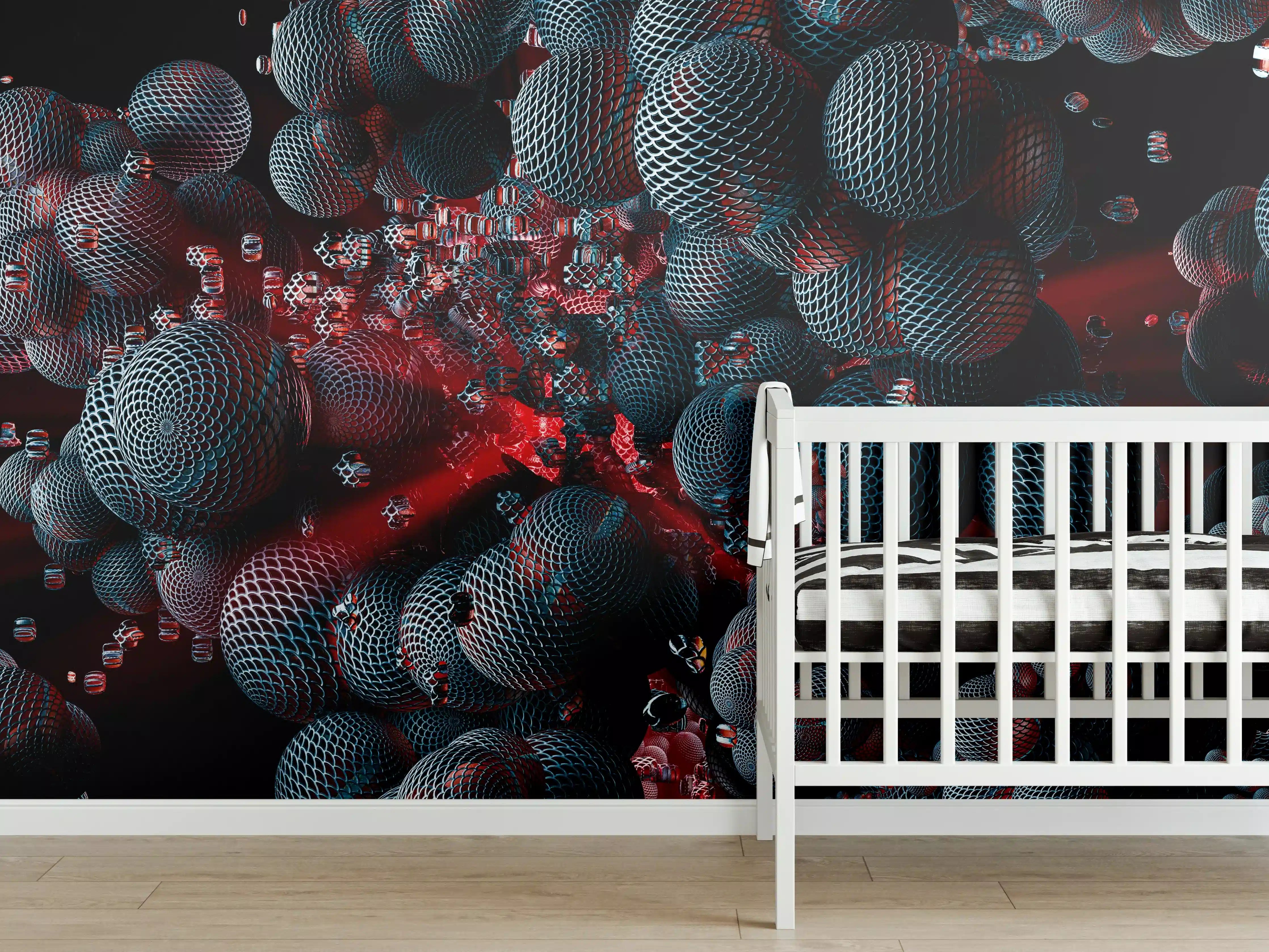 Babyzimmer Wandgestaltung - Abstrakte Technologie - 3D Rendering